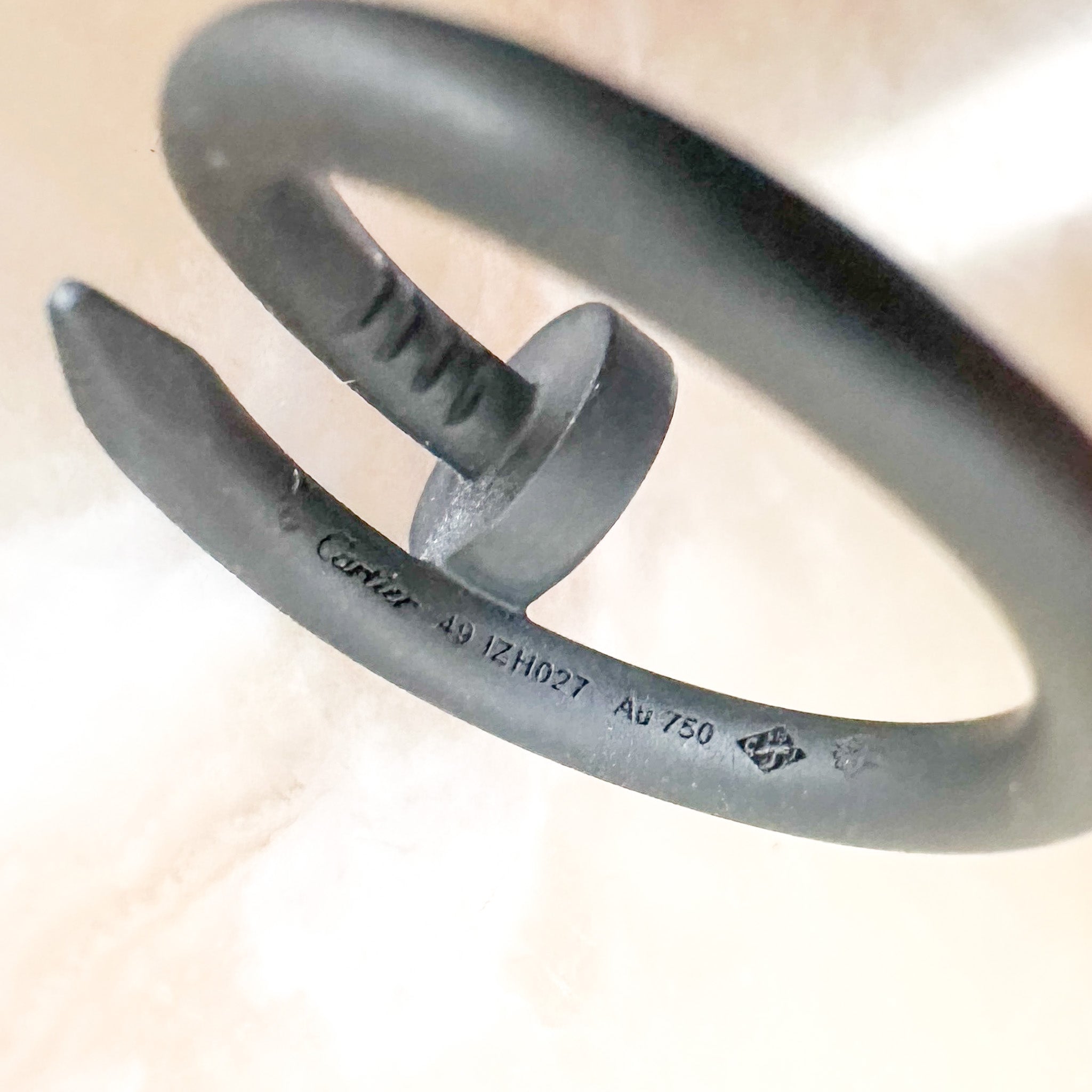 Back image of the Cartier Juste un Clou Black Ceramic Ring