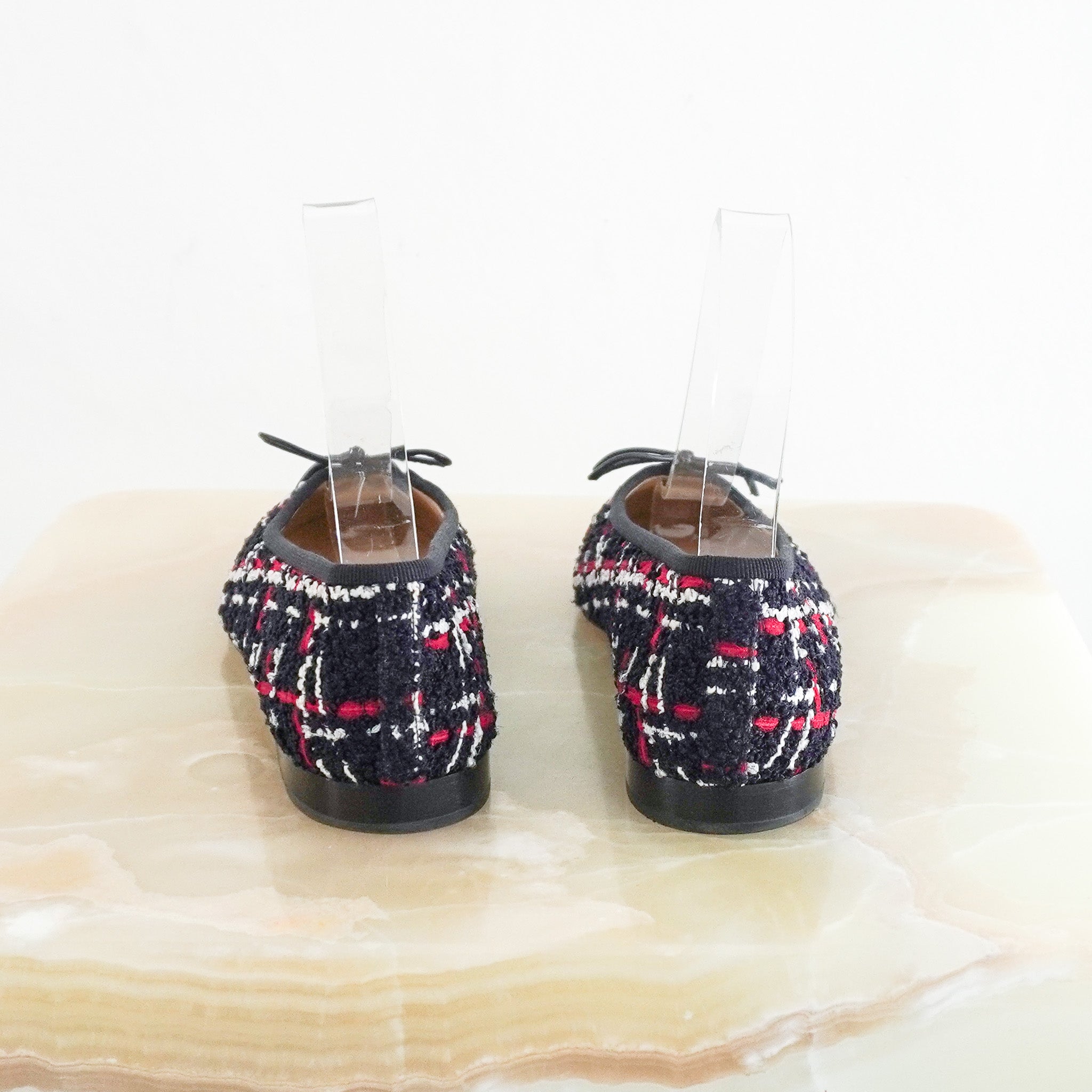 Chanel CC Tweed Ballet Flats in Navy (RRP £899) | Authentic Preloved - Reloved Again