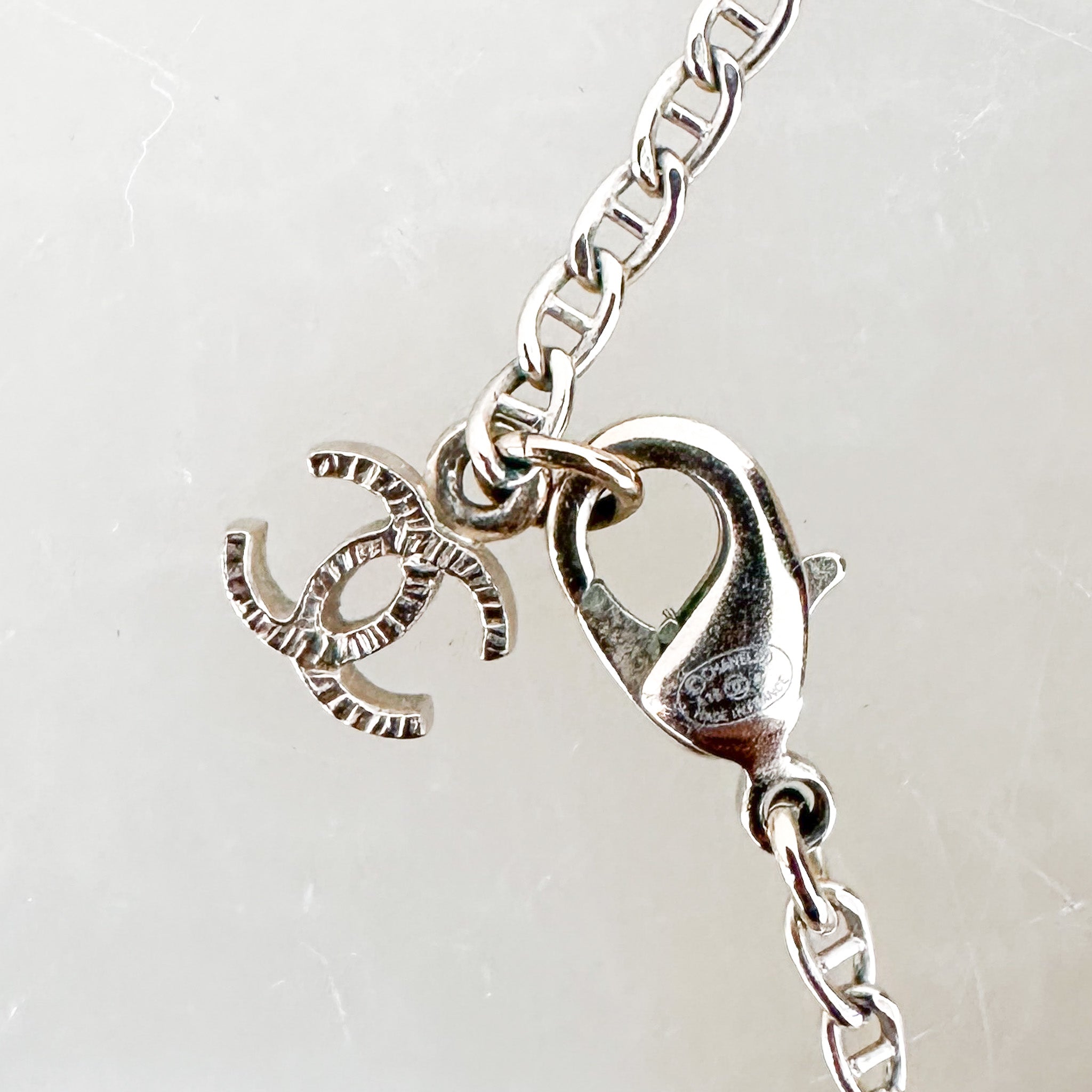 Back image of the Chanel Pearl & CC Pendant Necklace