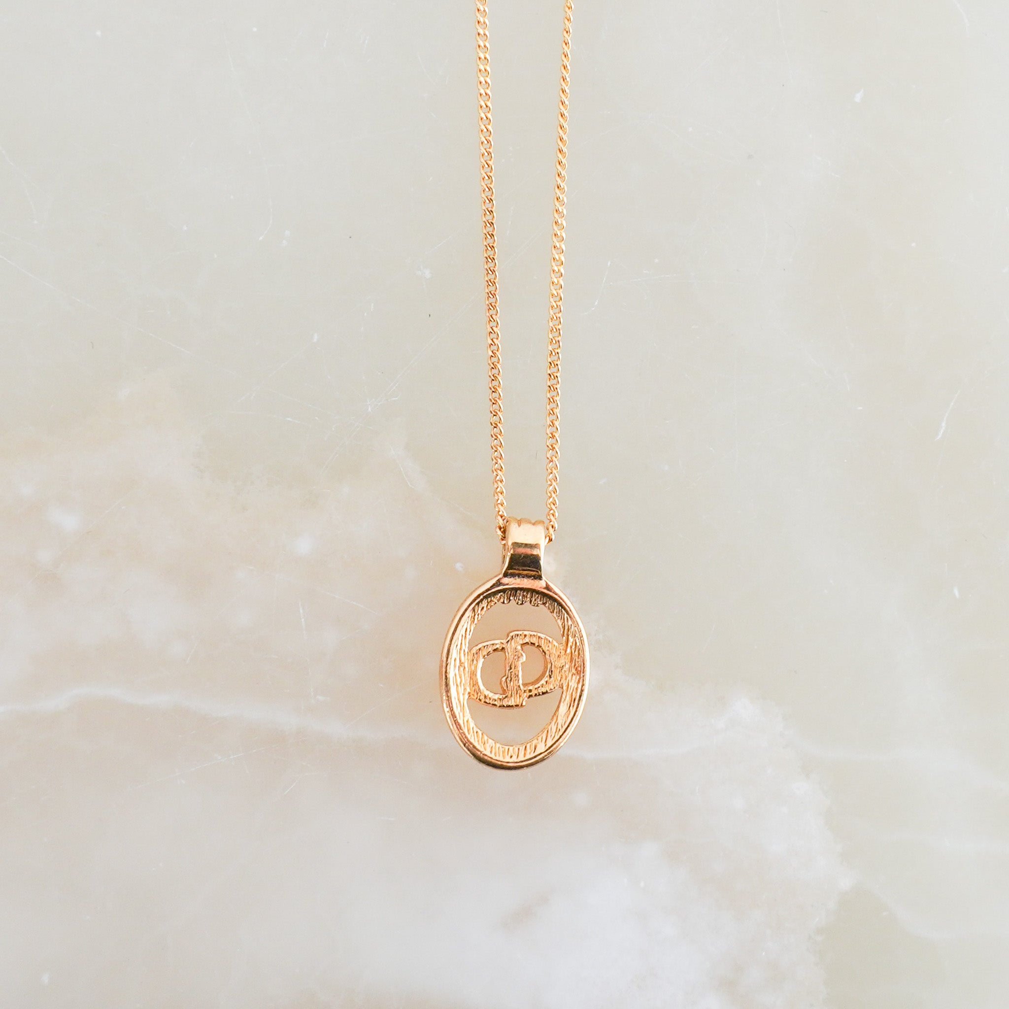 Christian Dior Petit CD Necklace in Gold-Finish Metal RRP £480 | Authentic Preloved FINAL SALE - Reloved Again