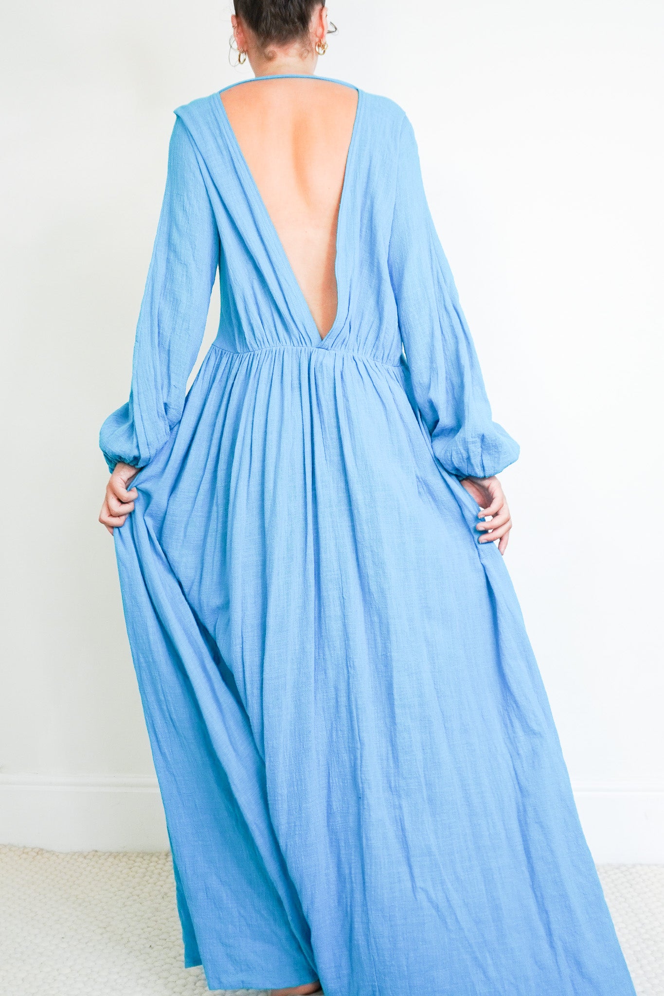 Back image of the Kalita Blue Dress
