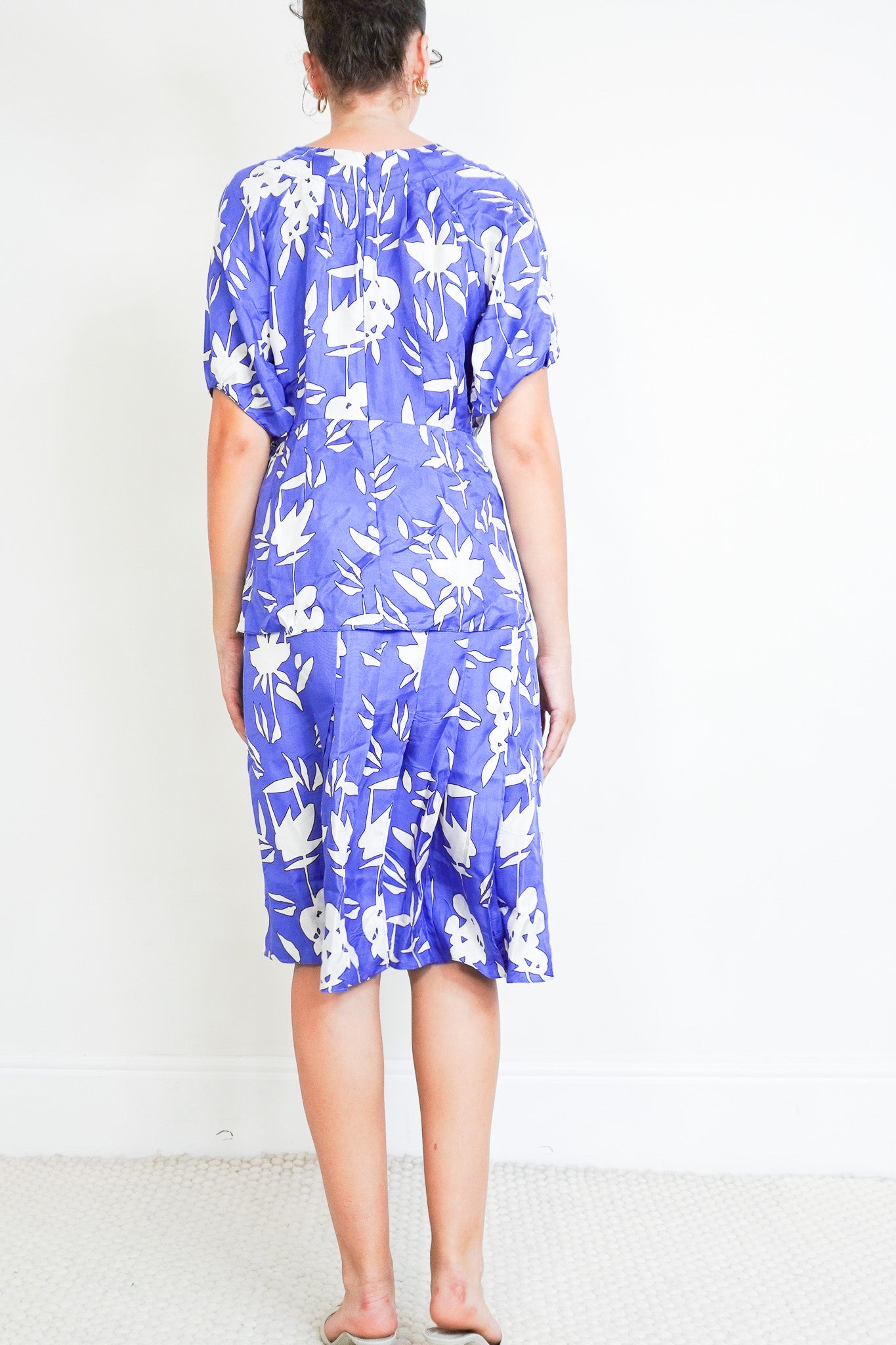 Back image of the Marni Blue Silk Skirt and Top Set