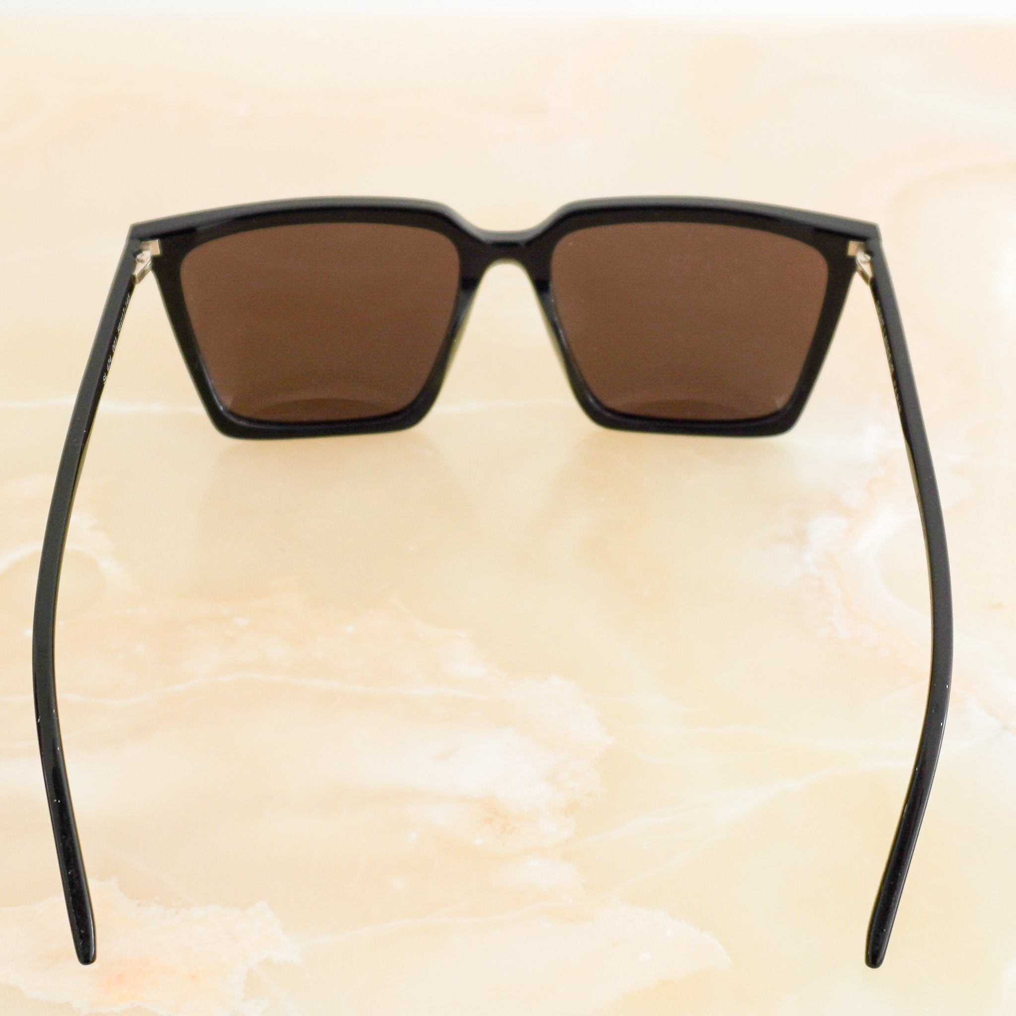Back image of the Saint Laurent Oversized Black Square Sunglasses