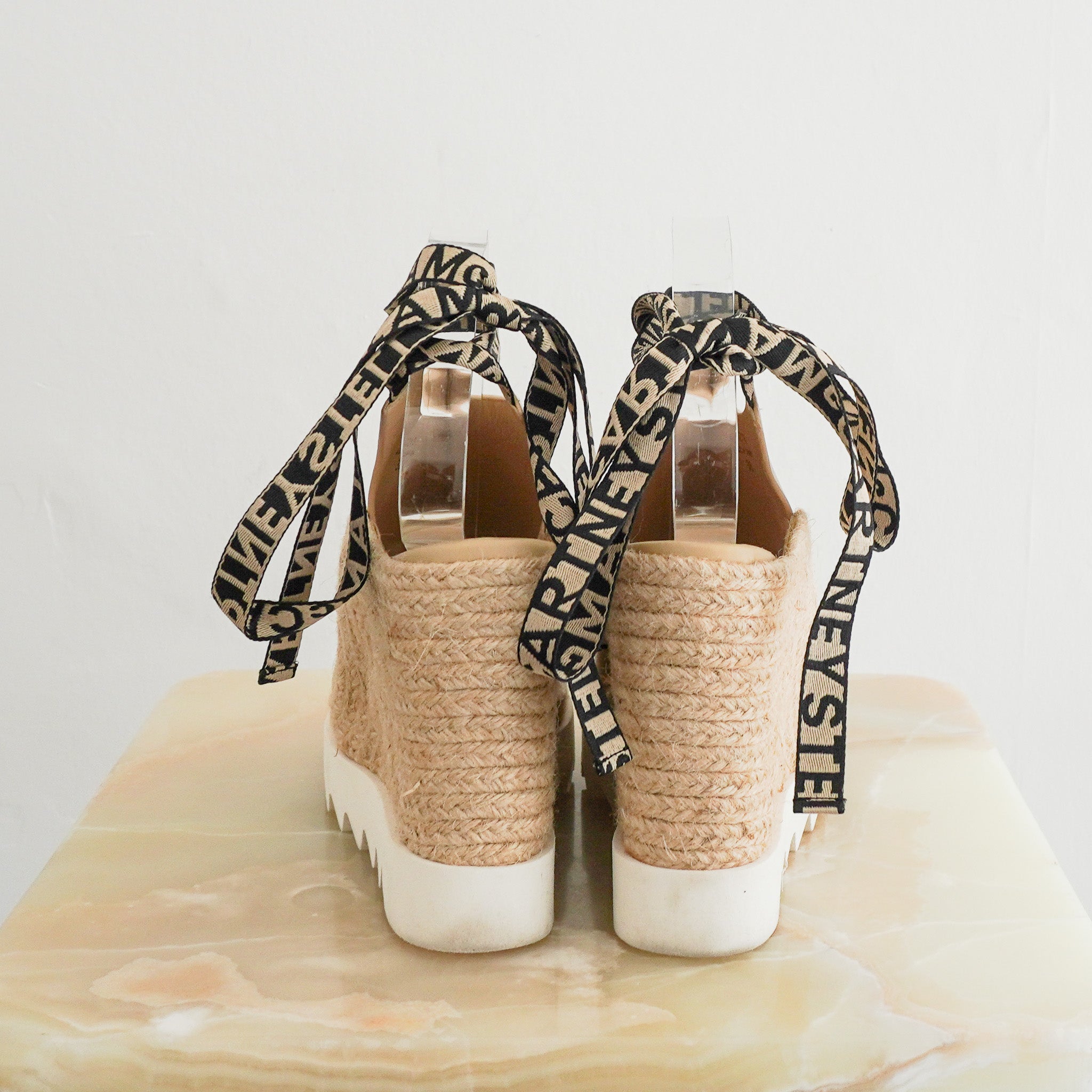 Stella McCartney Gaia Platform Wedge Espadrille Sandals RRP £500 | Authentic Preloved - Reloved Again