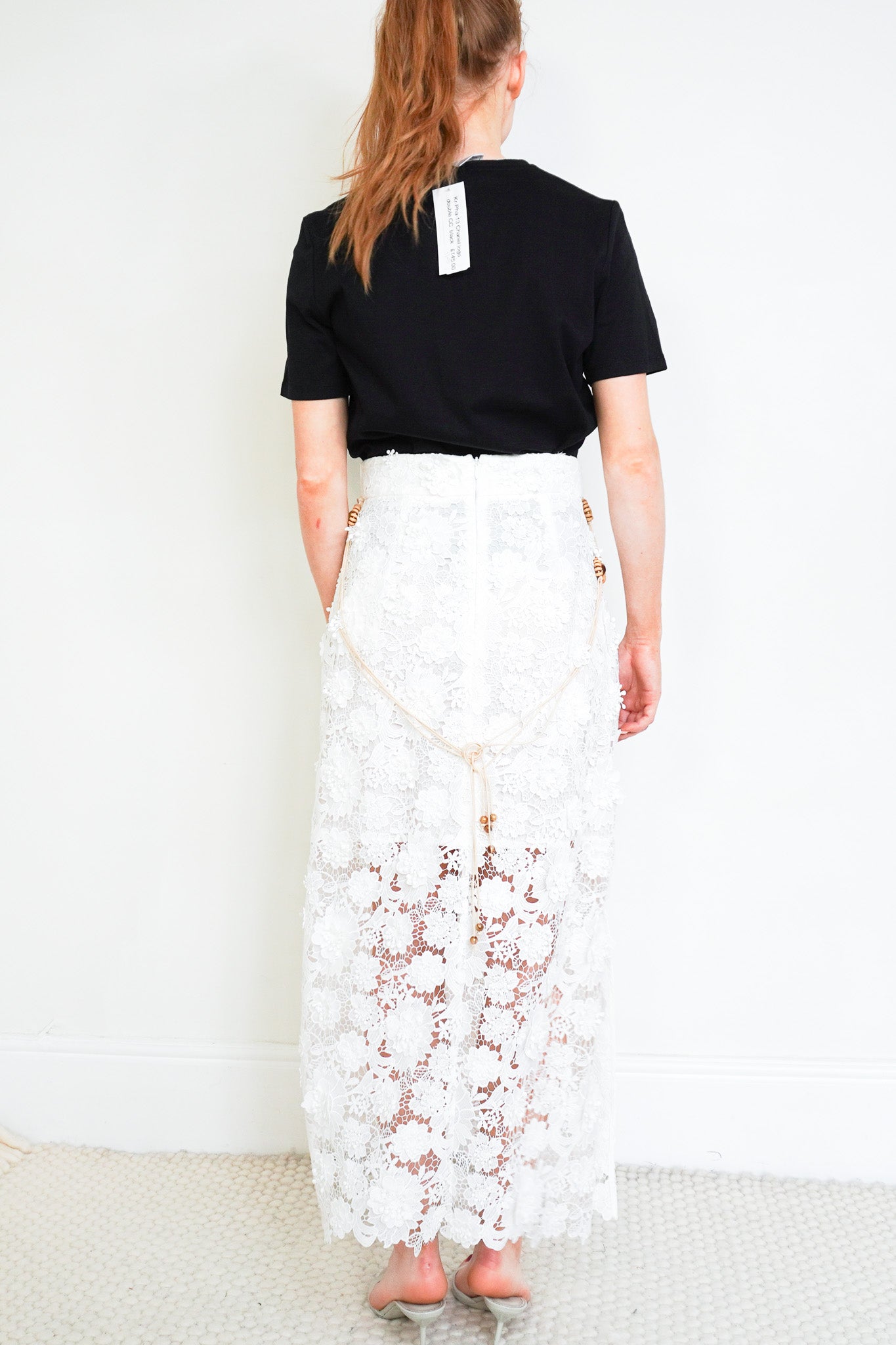 Back image of the Zimmermann Raei Lace Maxi Skirt