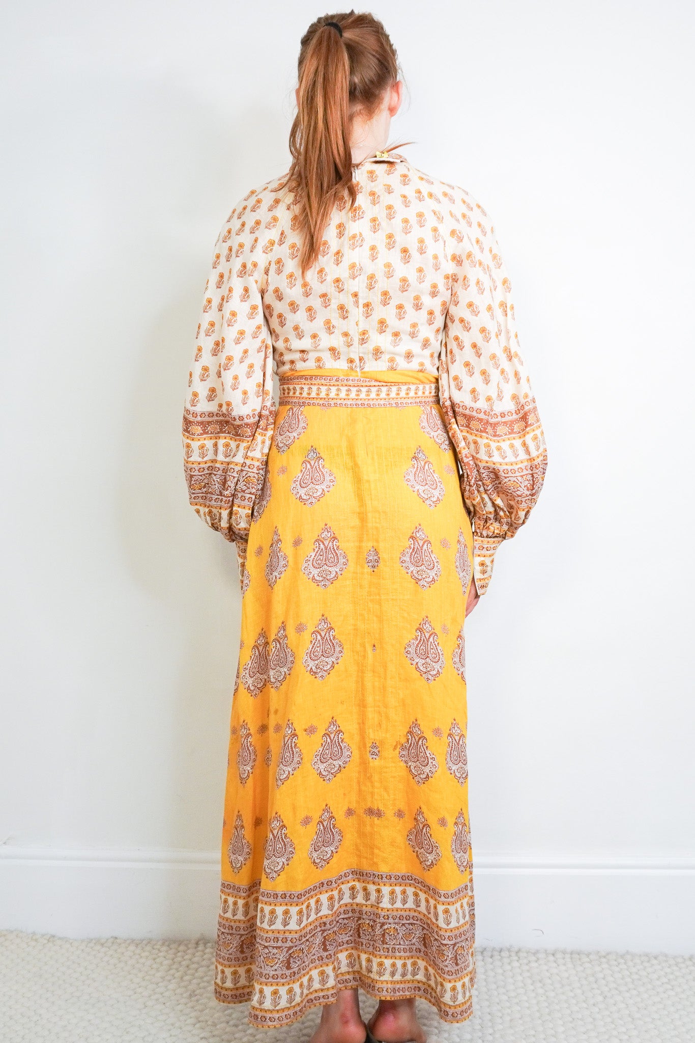Back image of the Zimmermann Yellow Linen Tunic Dress