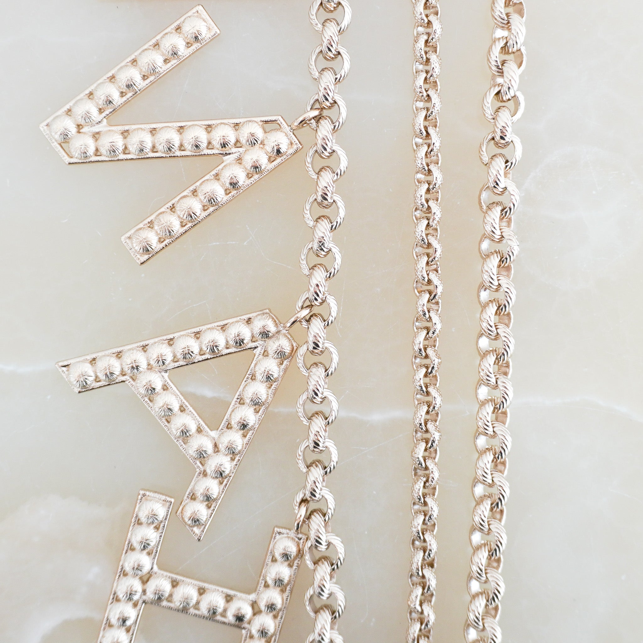 Back photo of the Chanel Crystal of Lights Chain Belt
