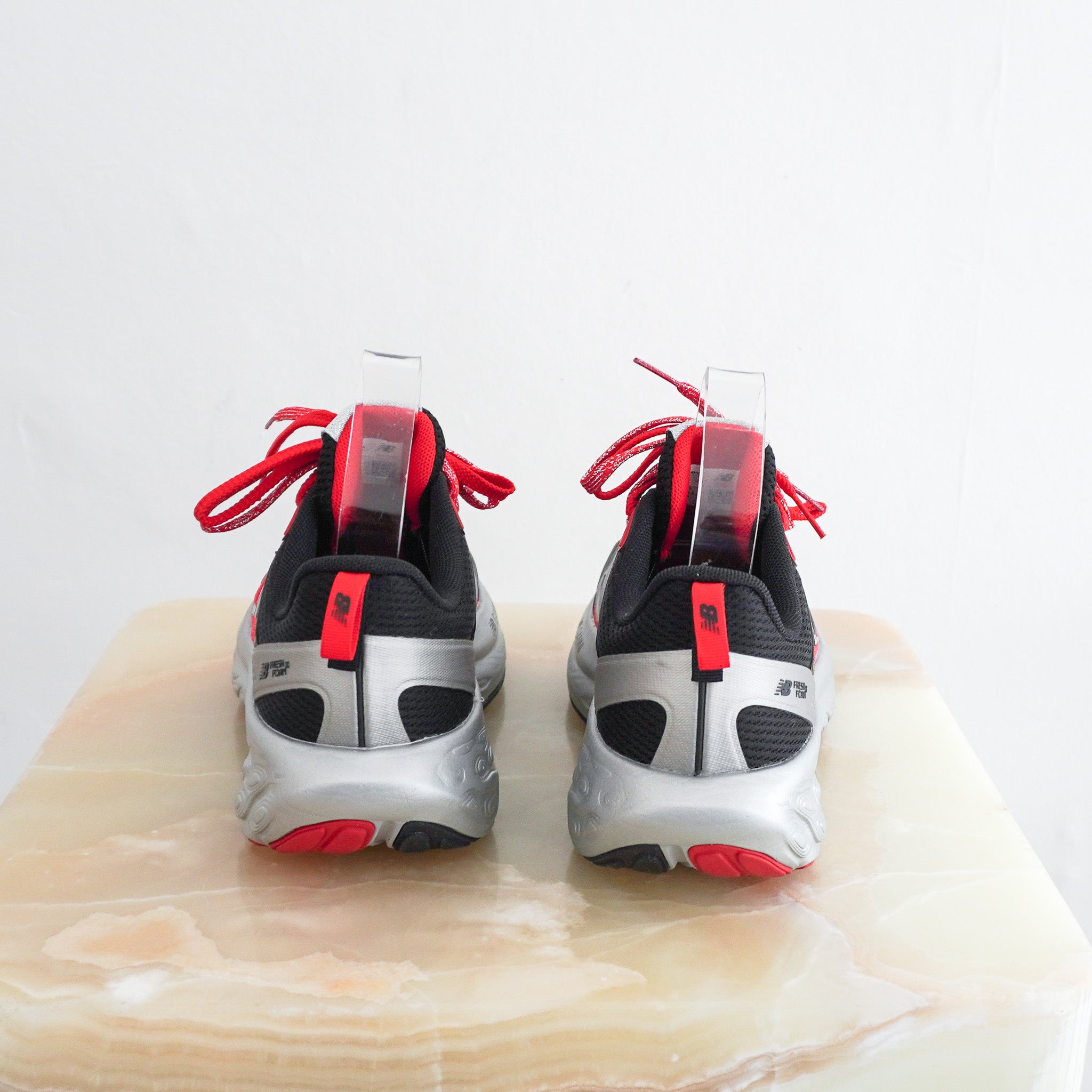 Back photo of the Ganni X New Balance Trainers in Red 