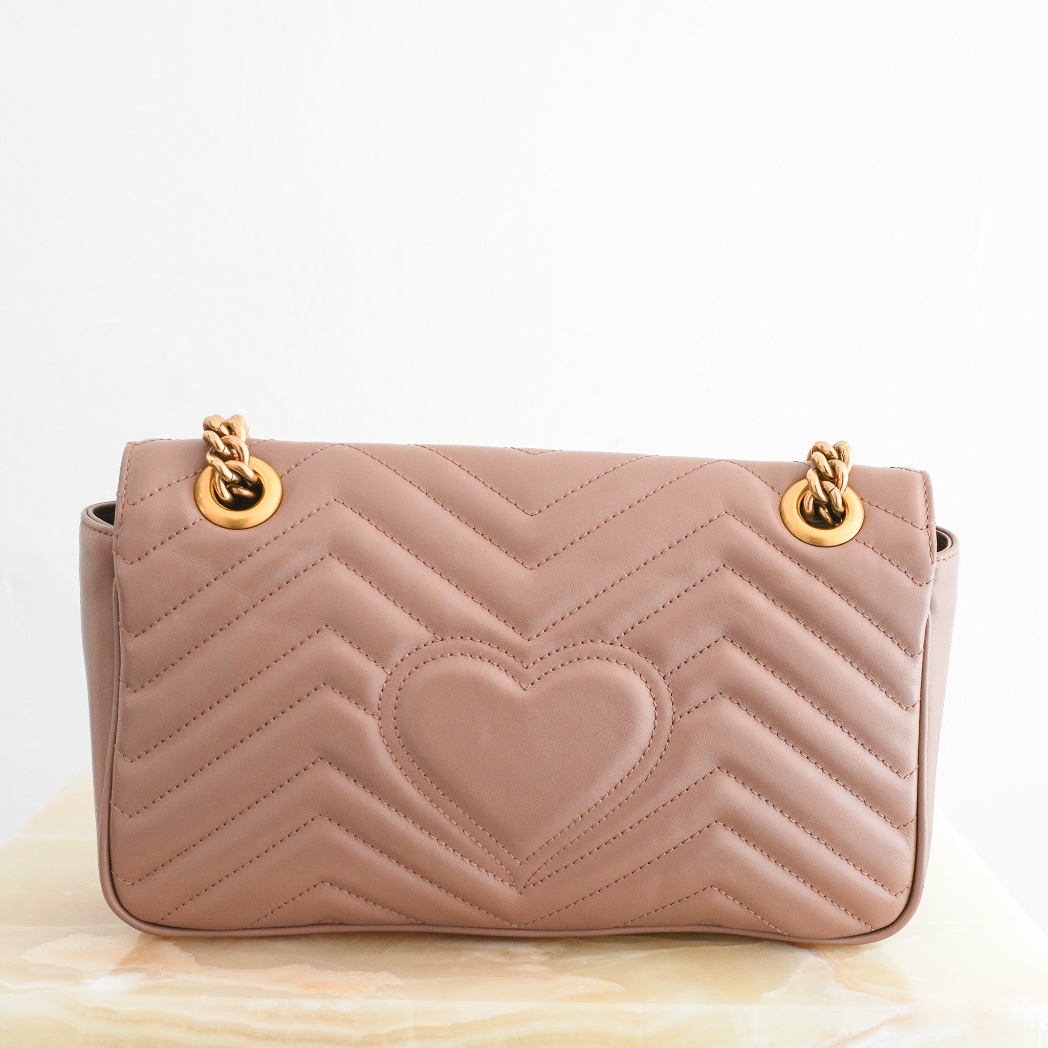 Back photo of the Gucci GG Marmont Medium Matelassé Shoulder Bag
