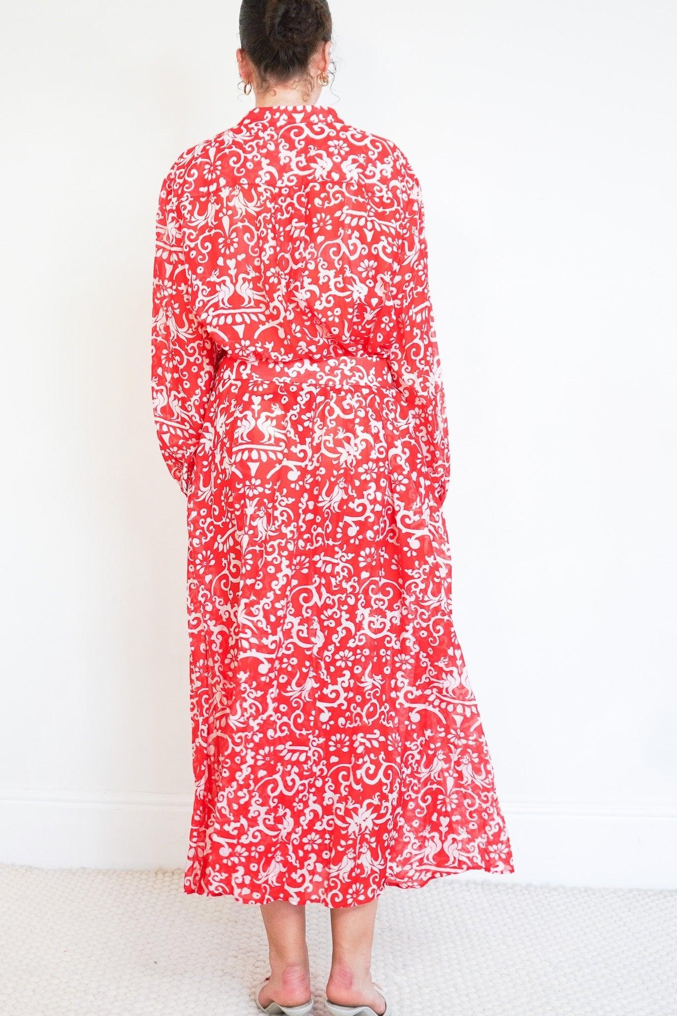 Saloni Red Pattern Belted Dress RRP £600 | Authentic Preloved - Reloved Again