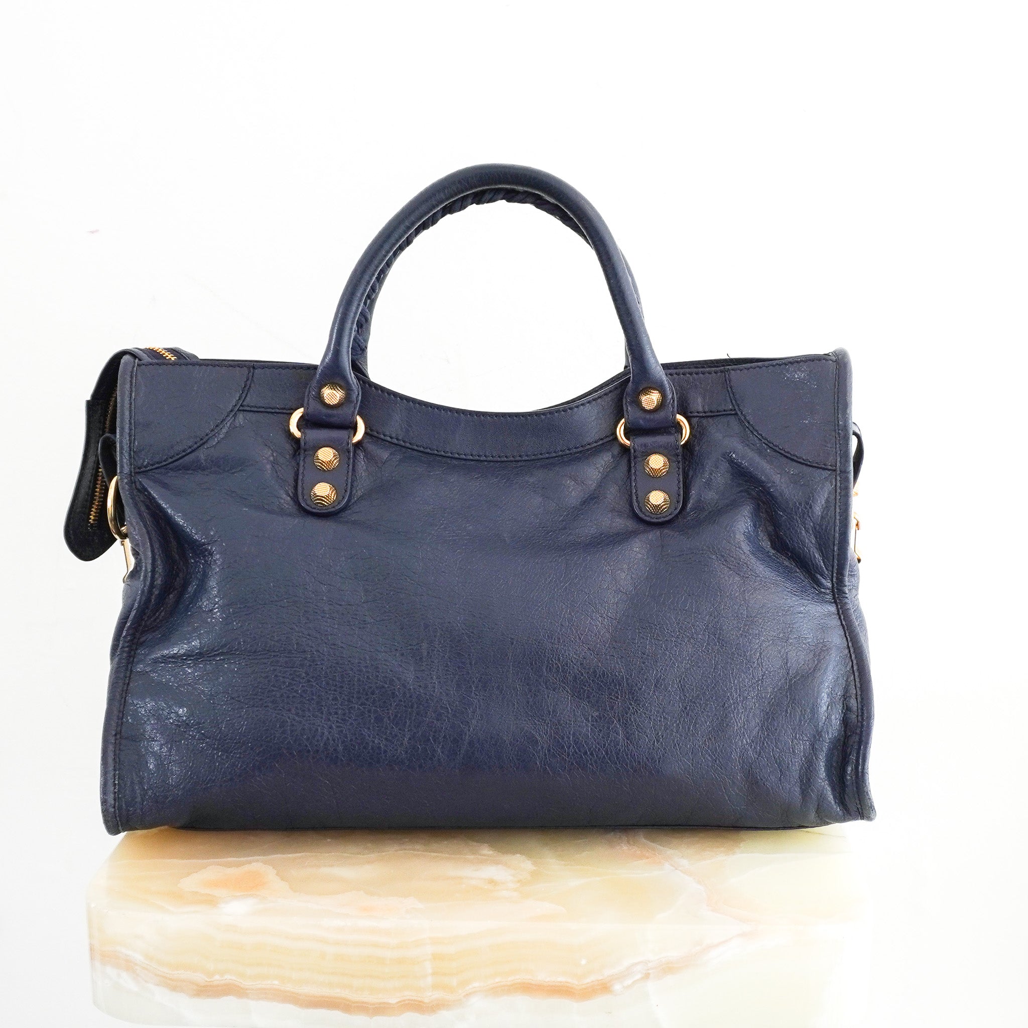 Balenciaga-Medium-City-Bag-in-Navy-back-picture