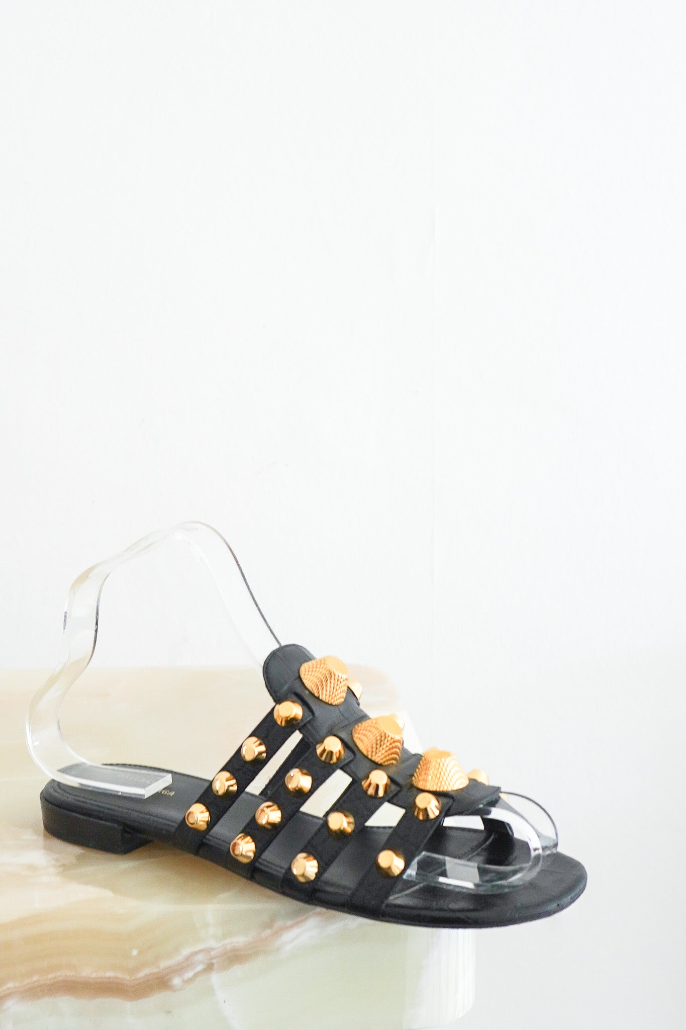 Balenciaga Arena Studded Flats in Black RRP £630 | Authentic Preloved - Reloved Again