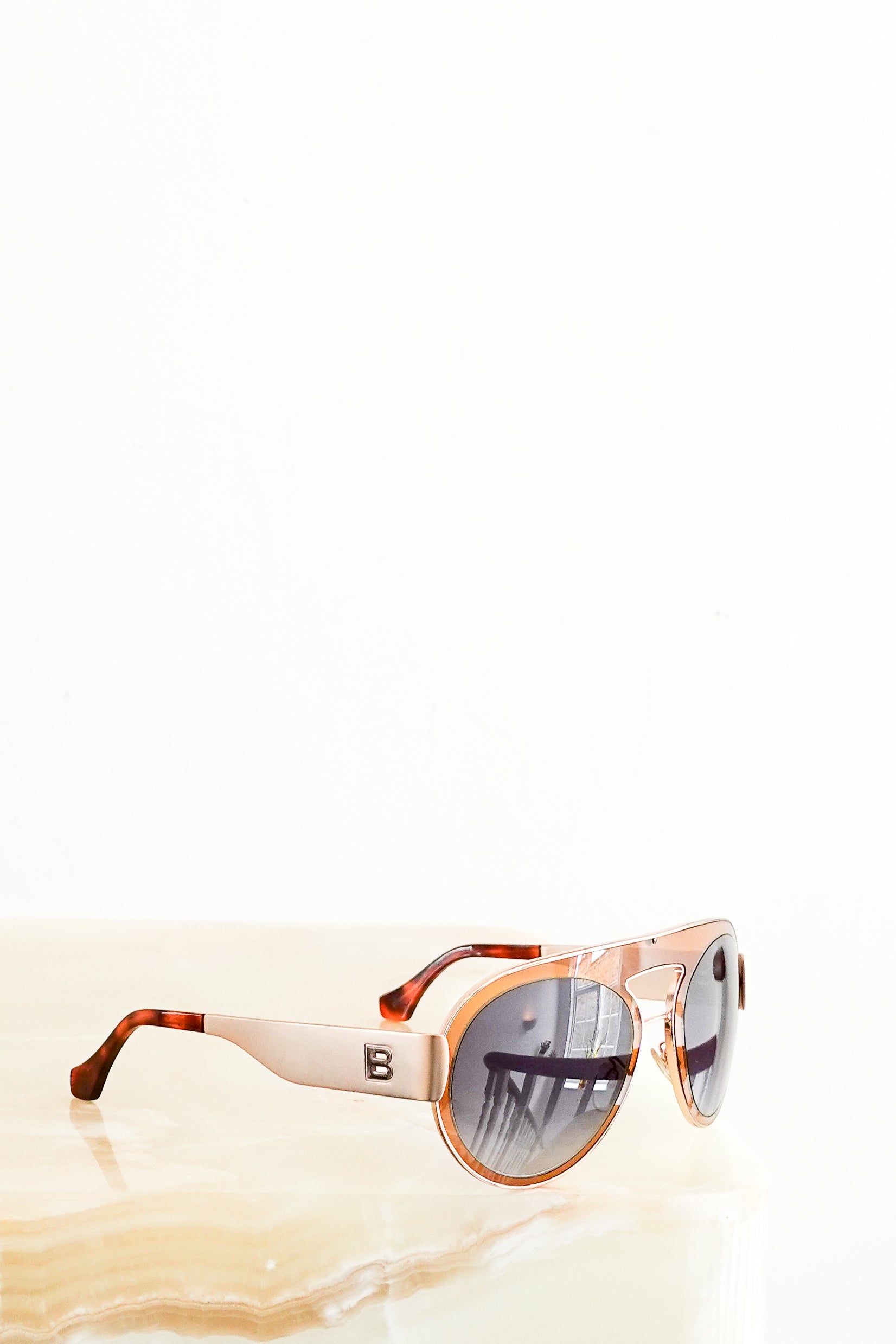 Balenciaga Aviator sunglasses in rose gold