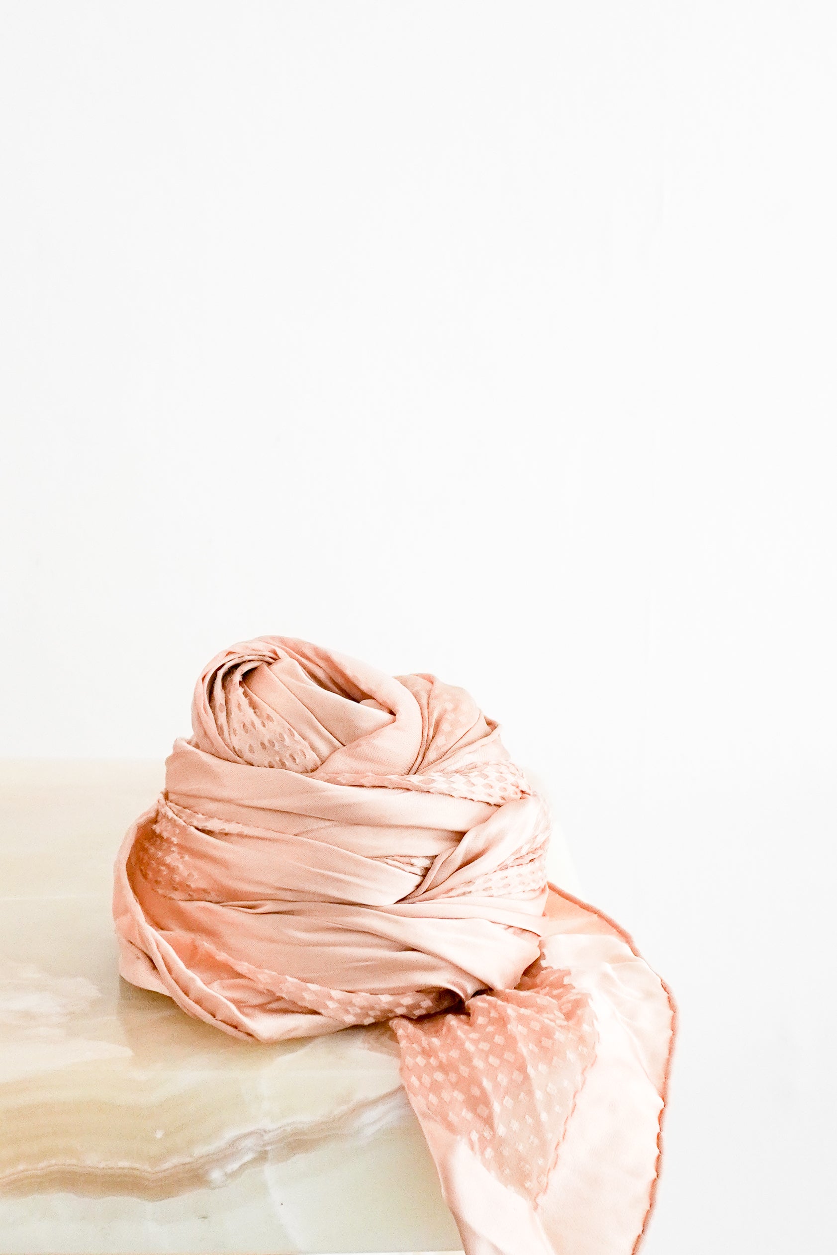 front photo of aBalenciaga Blush Pink Silk Oversized B Monogram Scarf