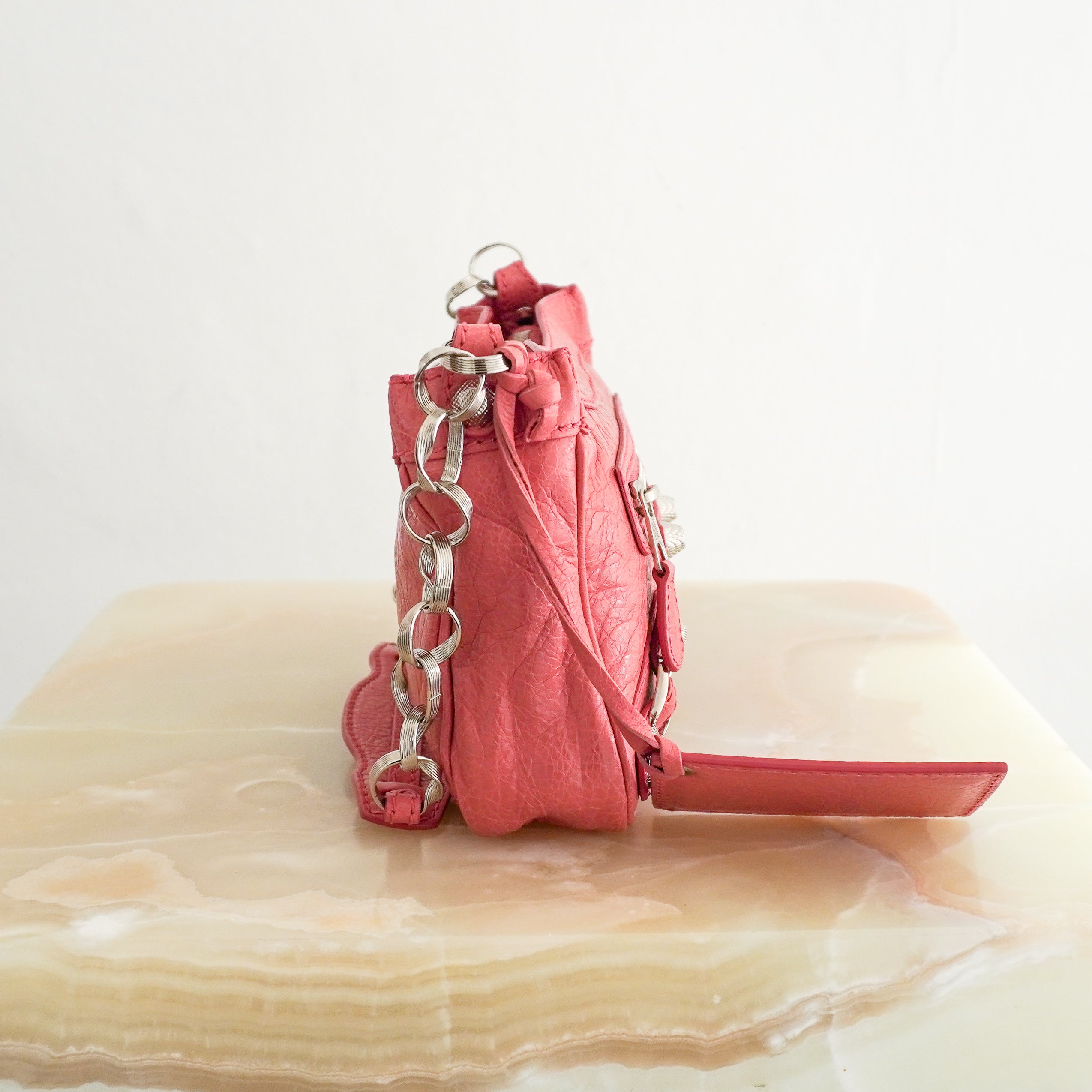 Balenciaga Pink Agneau Giant 12 Hip Bag side photo chelsea london