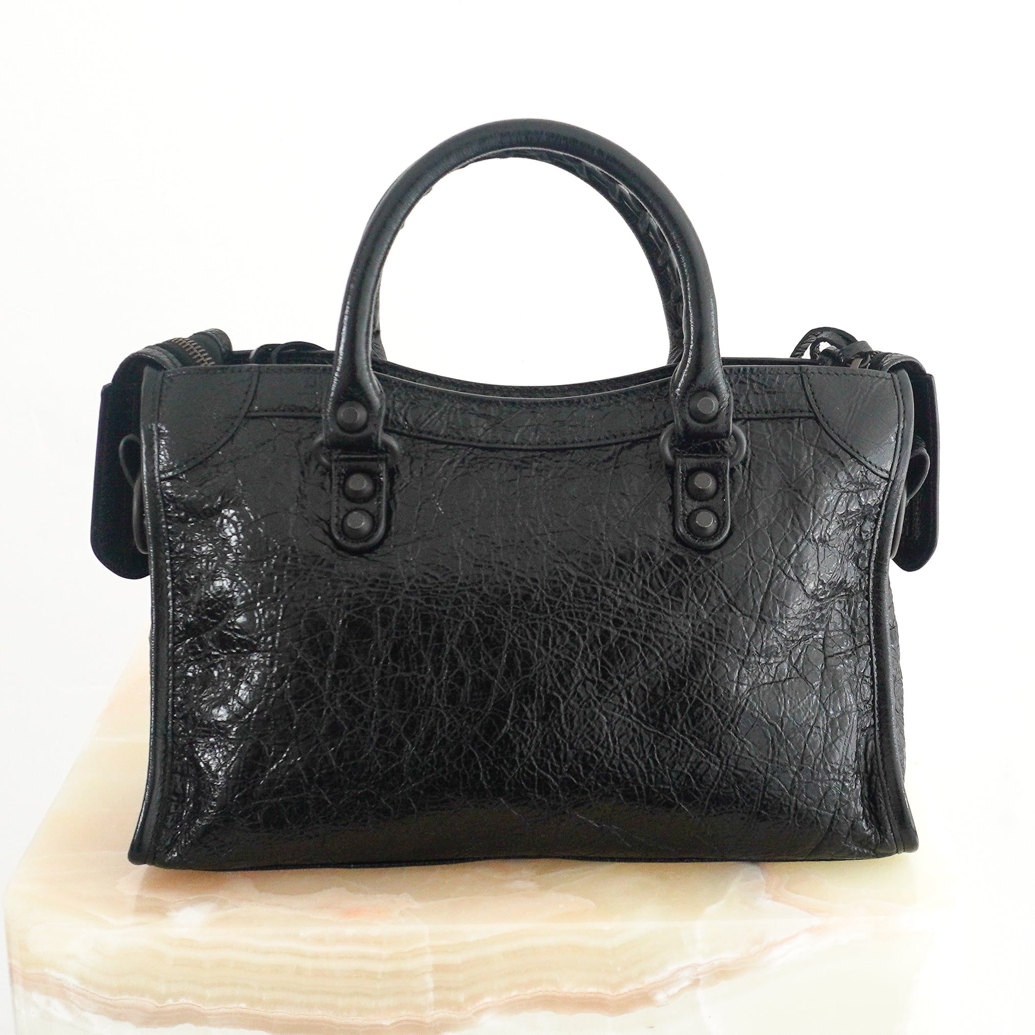 Balenciaga Small Le City Crossbody Bag Black back photo chelsea london