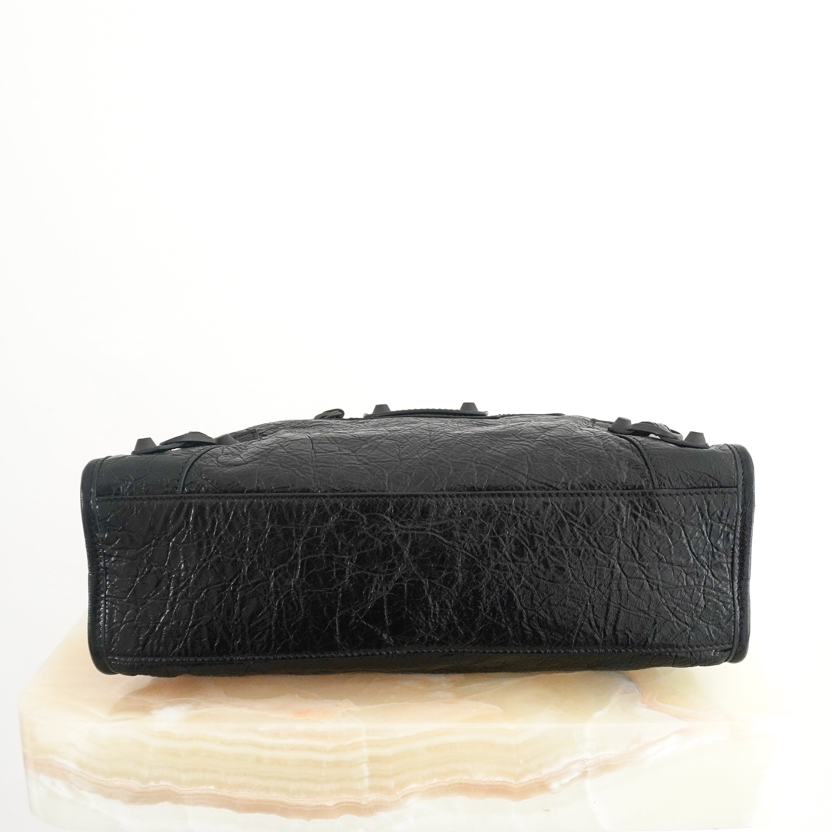 Balenciaga Small Le City Crossbody Bag Black bottom photo chelsea london
