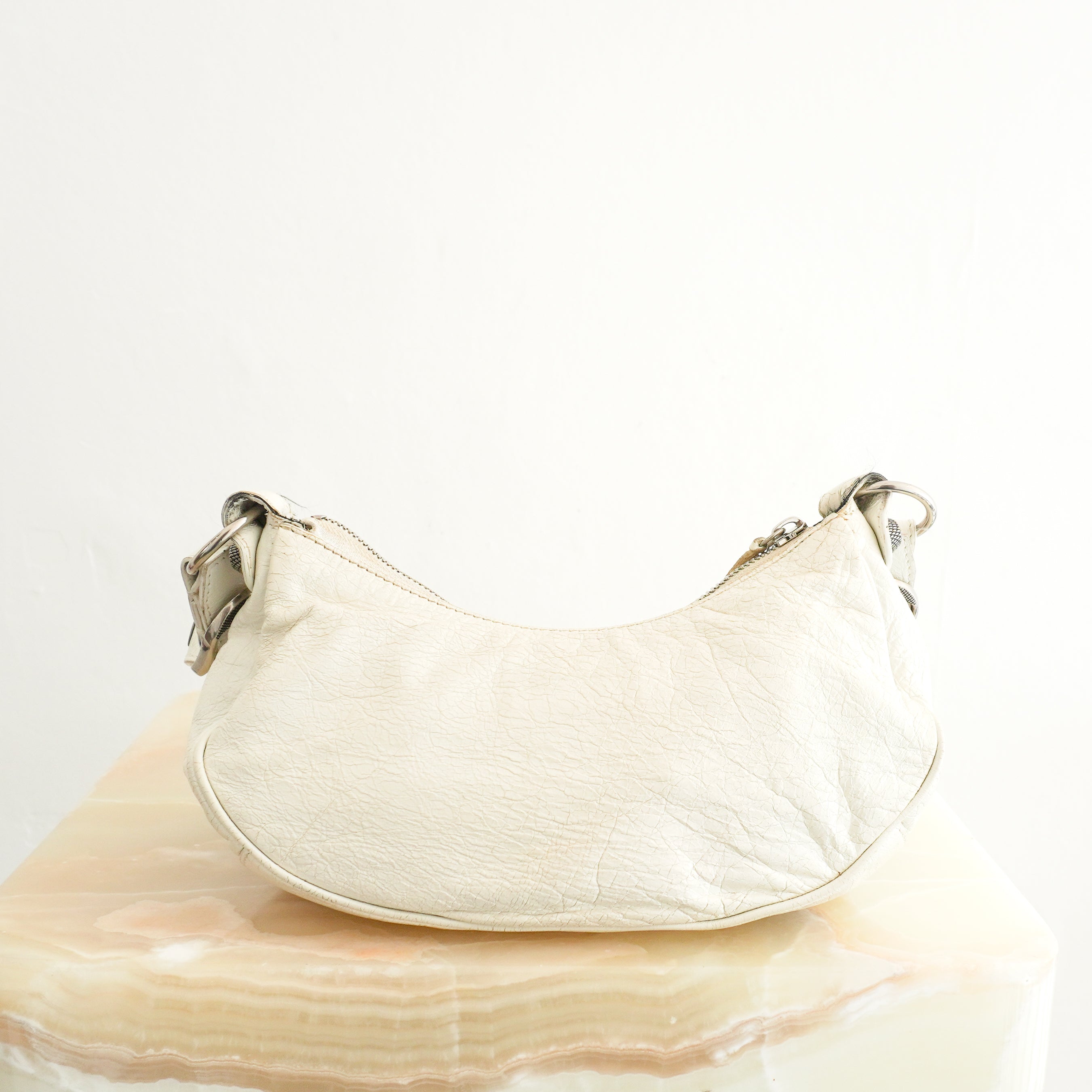 Balenciaga White XS Cagole Bag back photo chelsea london