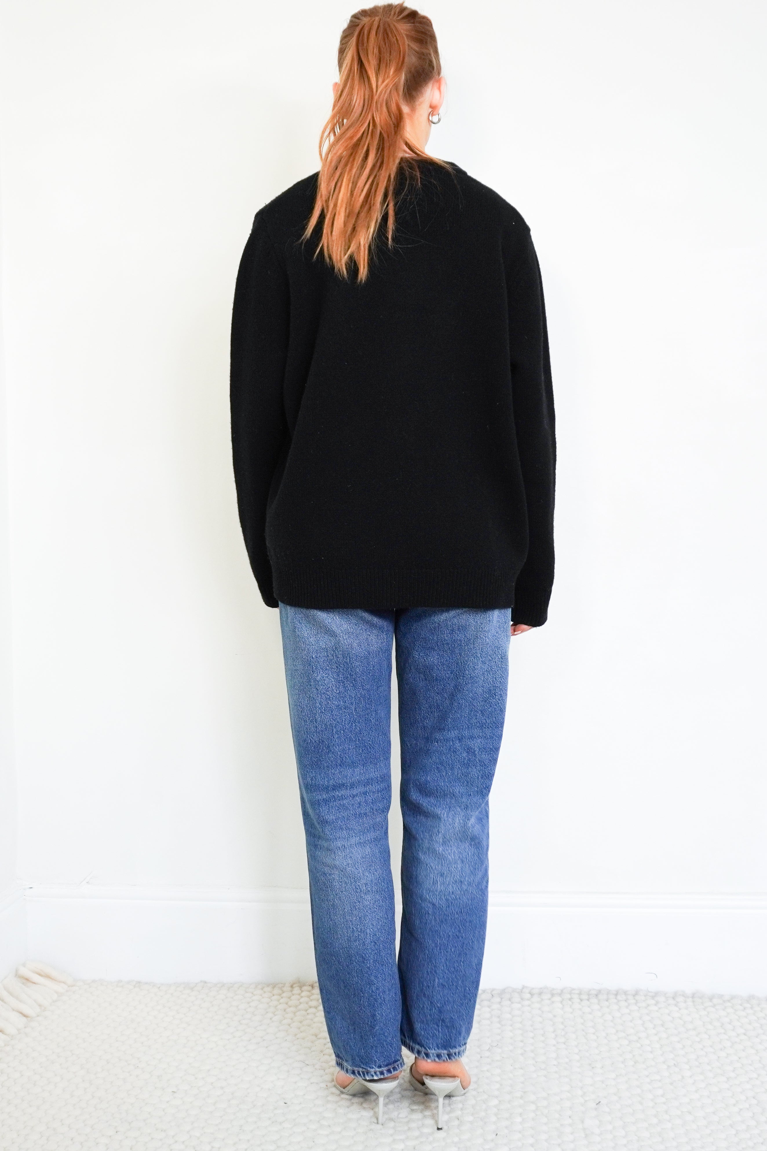 Bella Freud Black Fairytale of New York Jumper back photo chelsea london