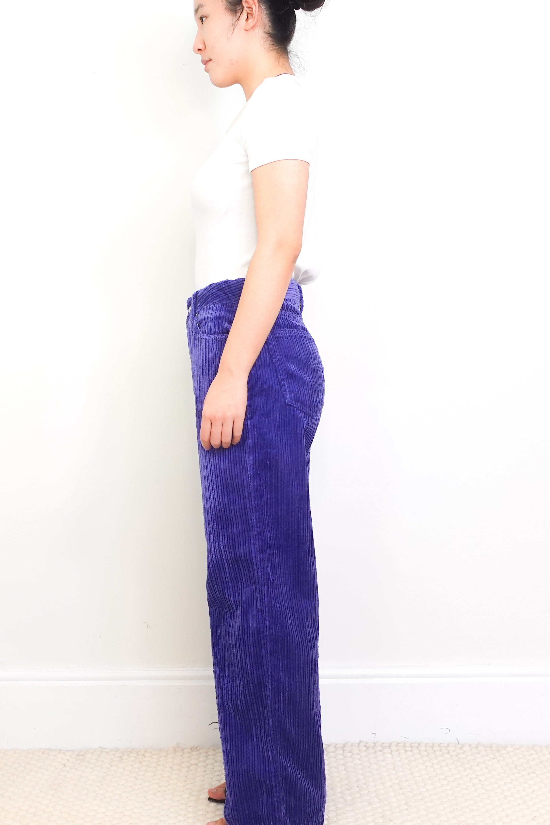Bellerose-Purple-Corduroy-Paty-Pants-side-picture-Chelsea-London