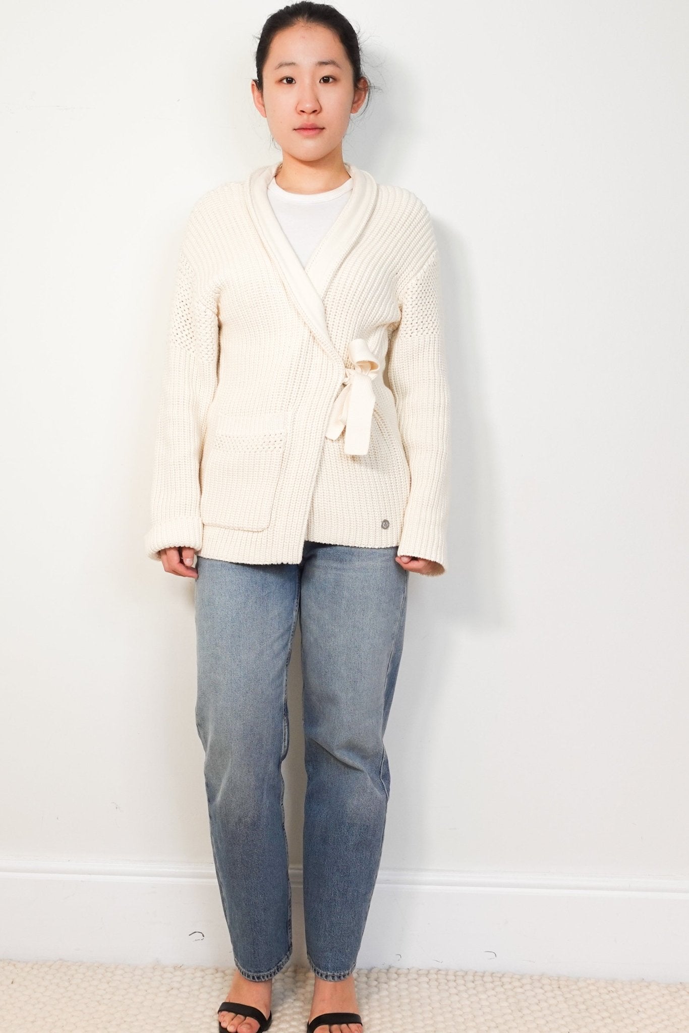 NEW Belstaff Carmen Cream Belted Magnolia Cardigan RRP £350 | Authentic Preloved - Reloved Again