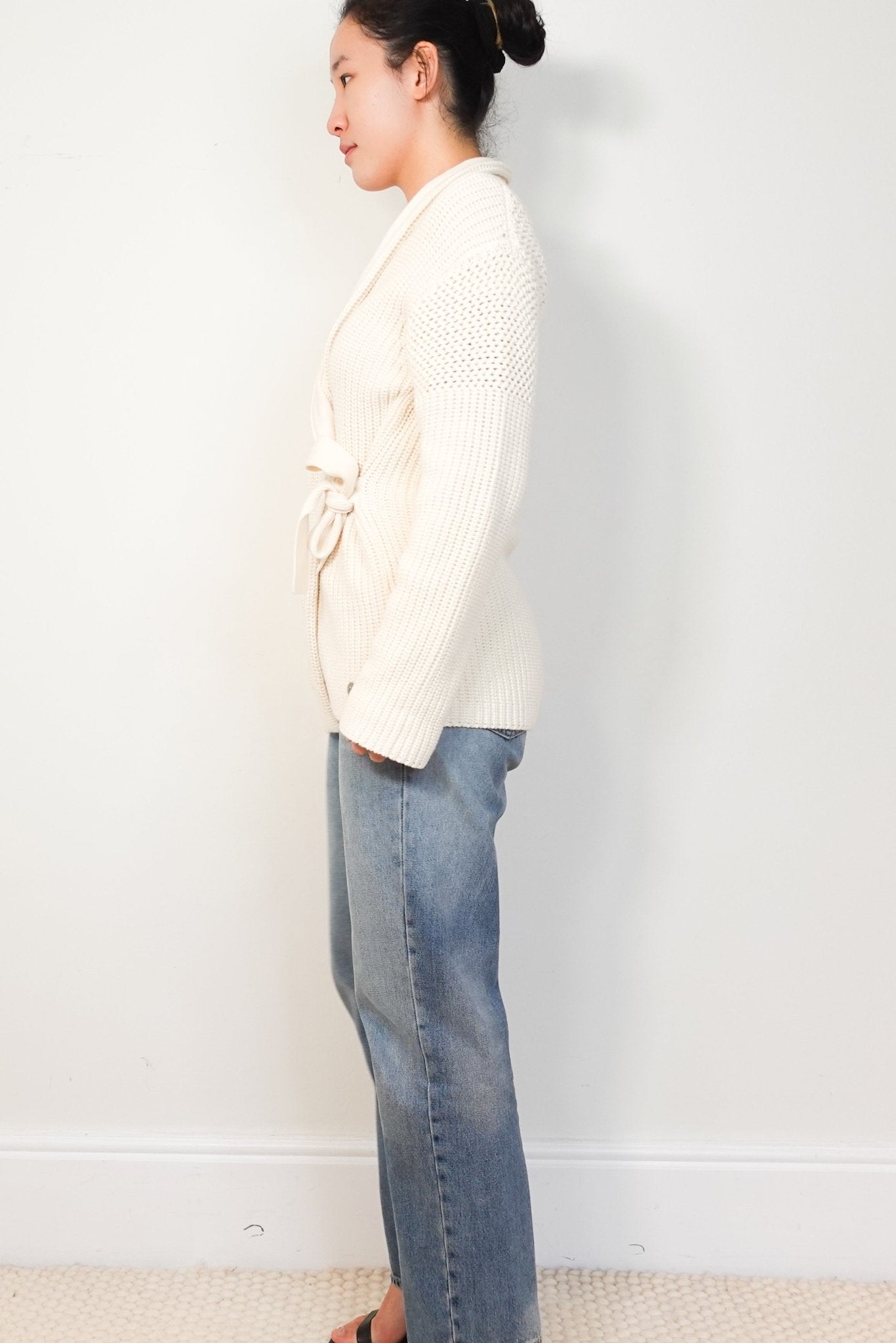 NEW Belstaff Carmen Cream Belted Magnolia Cardigan RRP £350 | Authentic Preloved - Reloved Again