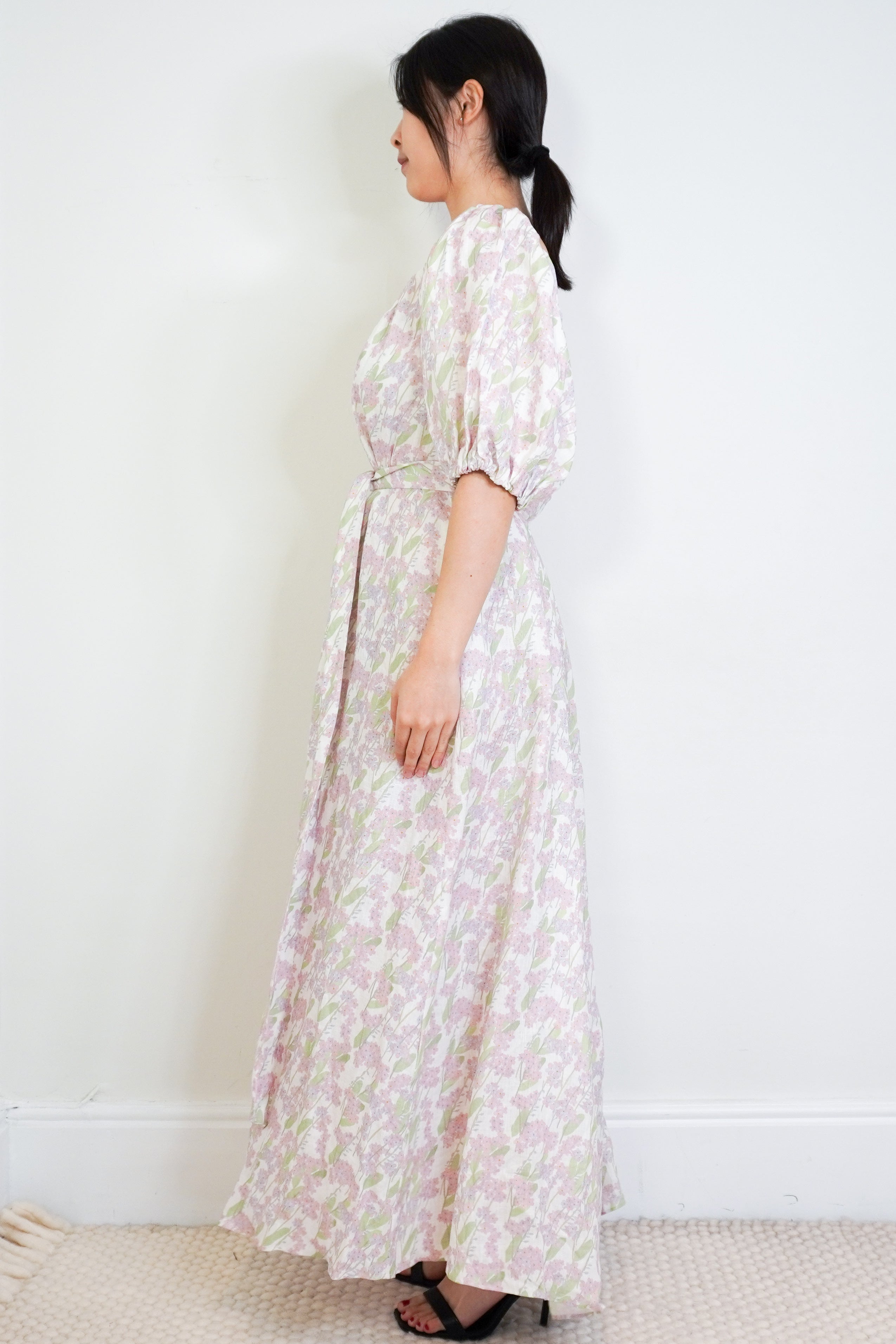 Bernadette-Pink-Floral-Dress-side-picture-Chelsea-London