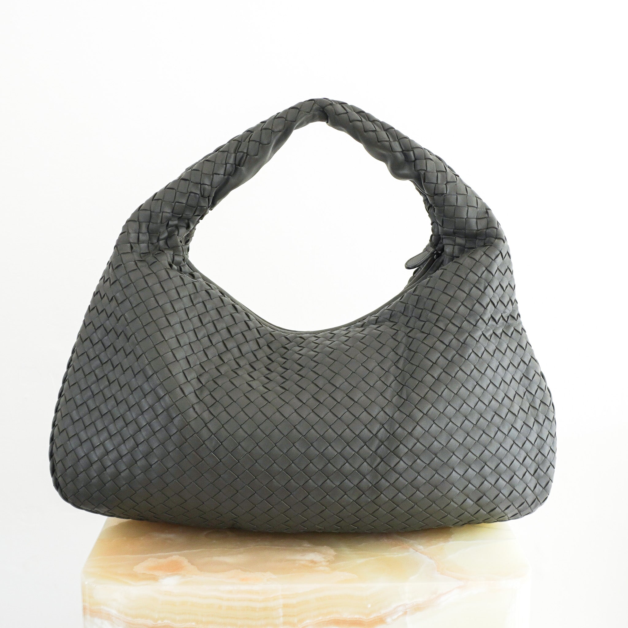 Bottega-Veneta-Medium-Hobo-Intrecciato-Shoulder-Bag-in-Dark-Grey-back-picture