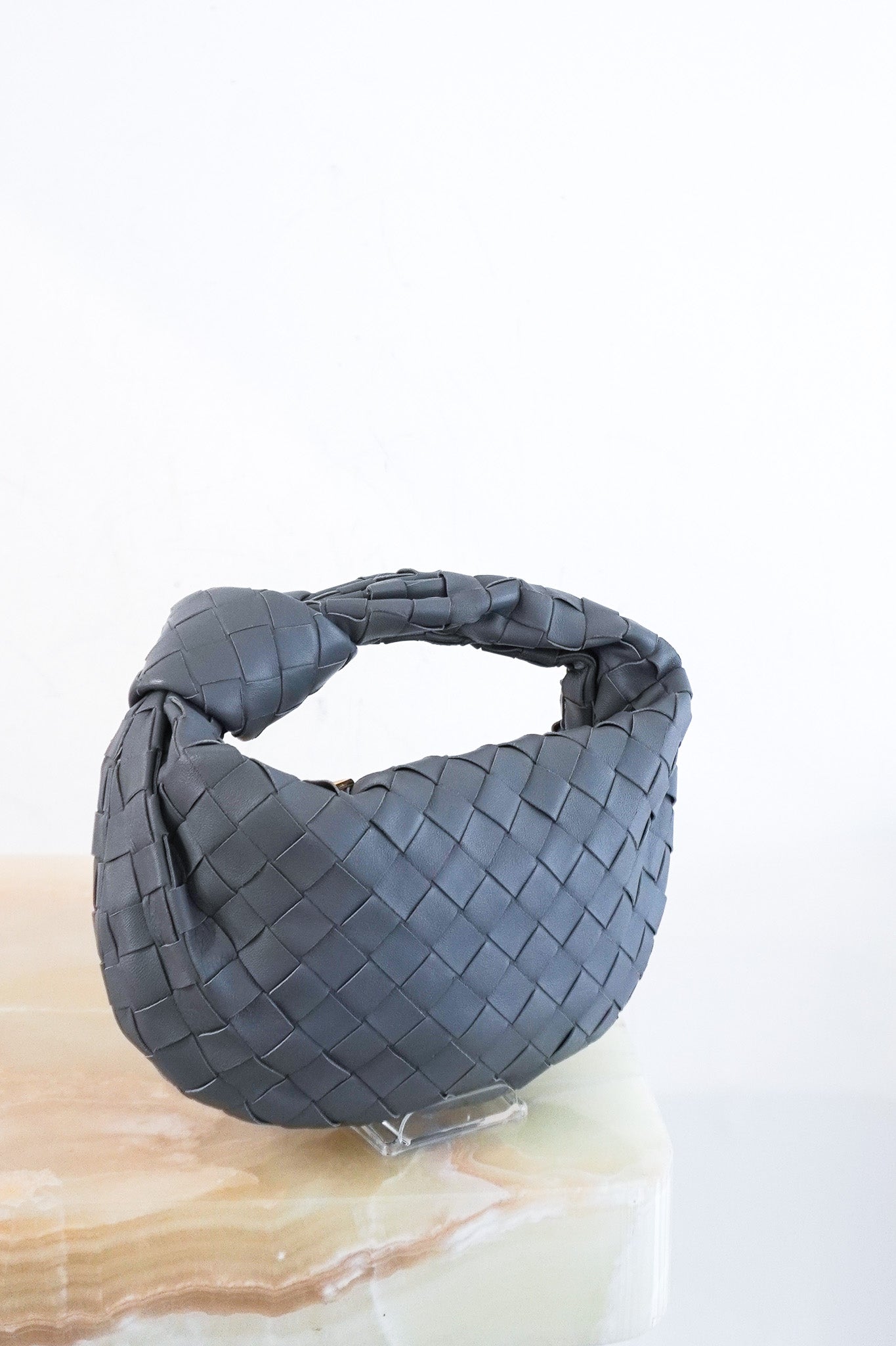 Bottega-Veneta-Mini-Jodie-Grey-Bag-front-picture-chelsea-london