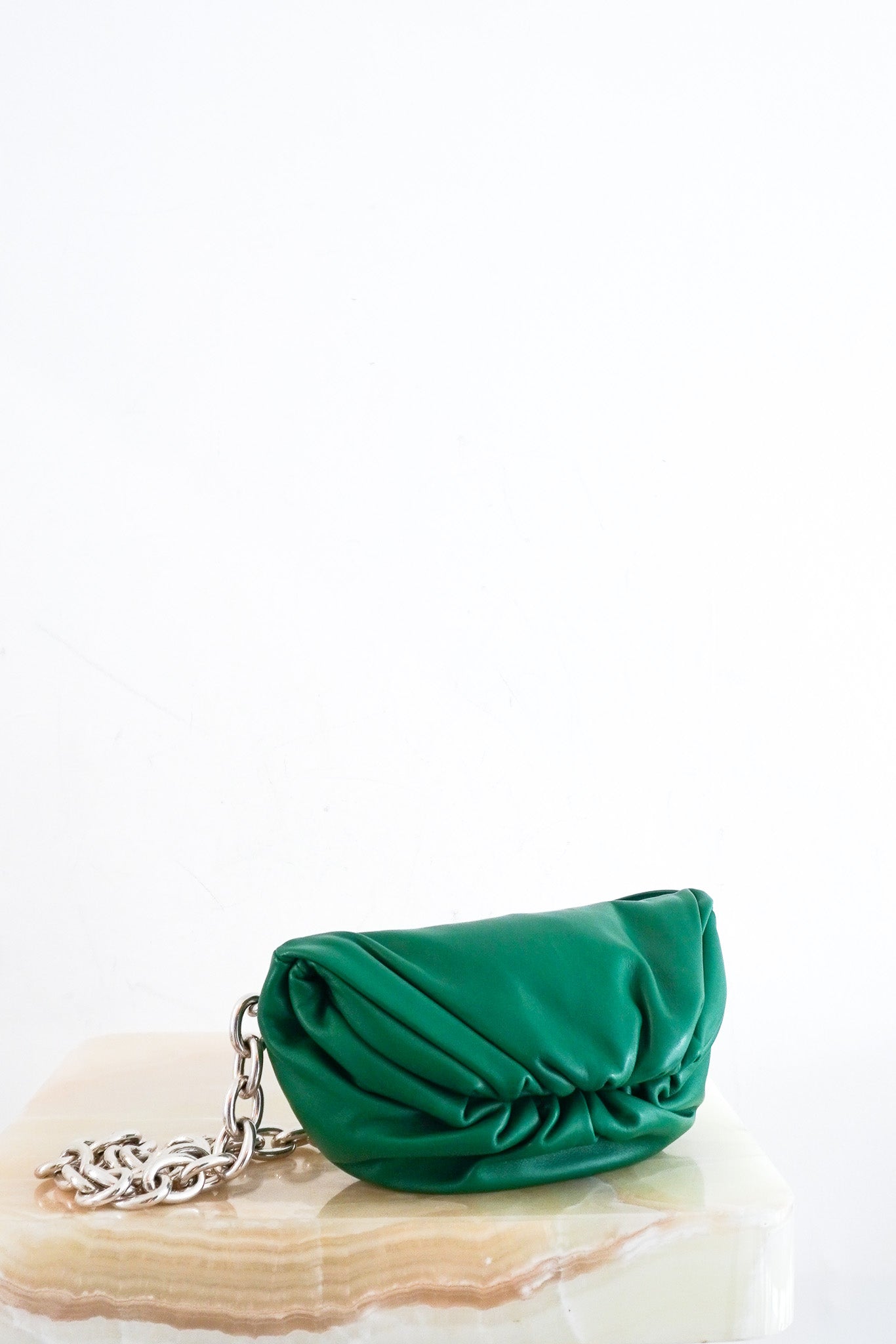 Bottega Veneta Nappa Chain Bag in Green | Authentic Preloved - Reloved Again