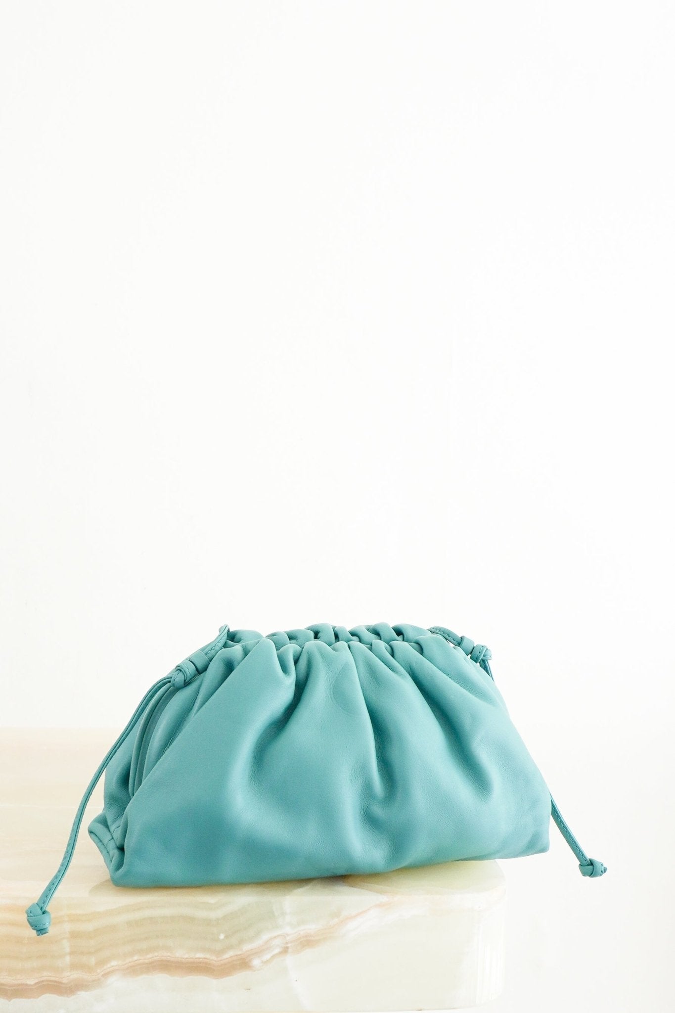Bottega Veneta The Mini Pouch Crossbody Bag in Turquoise (RRP £1600) | Authentic Preloved - Reloved Again