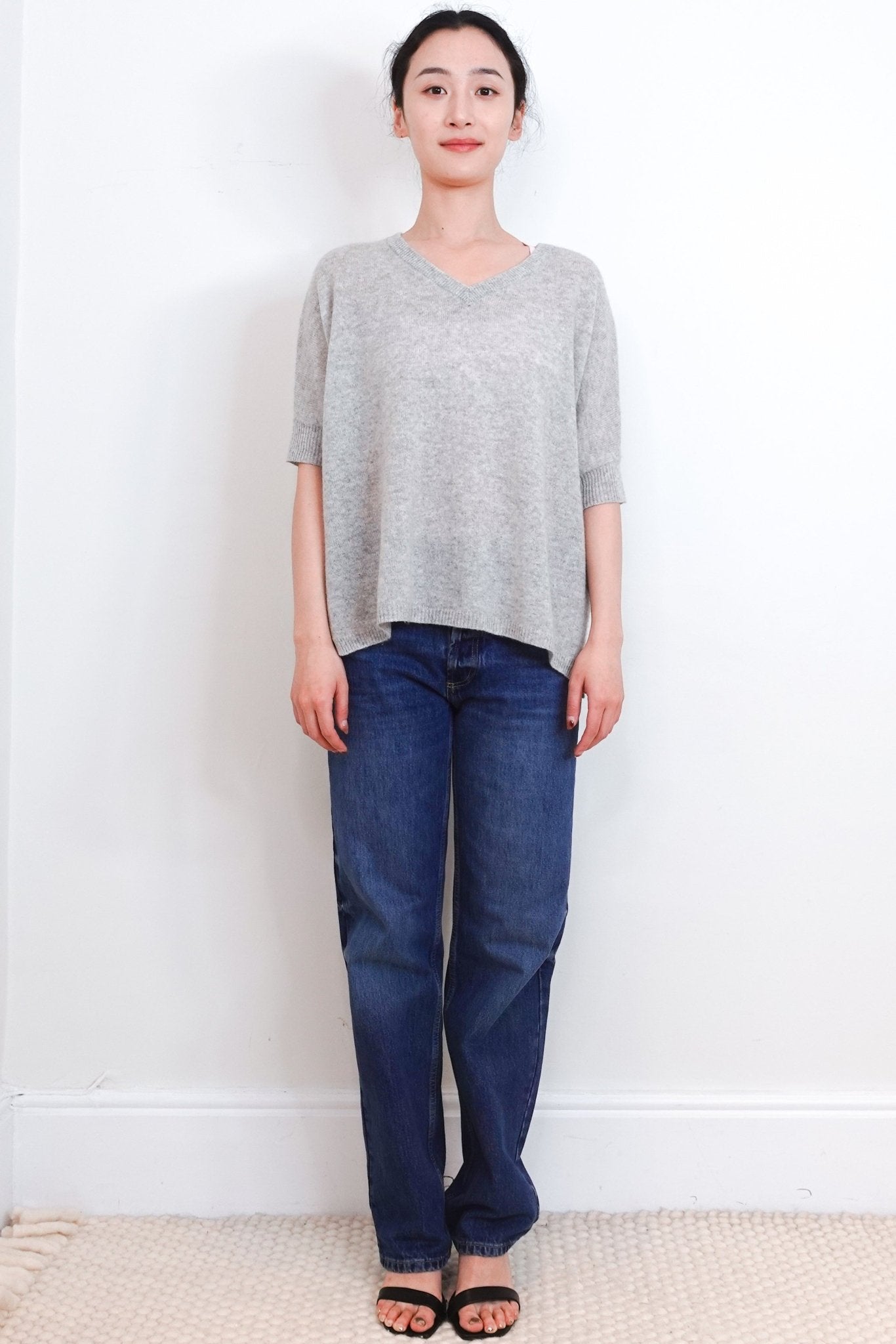 Brodie Grey Cashmere Short Sleeve Top RRP £400 | Authentic Preloved - Reloved Again