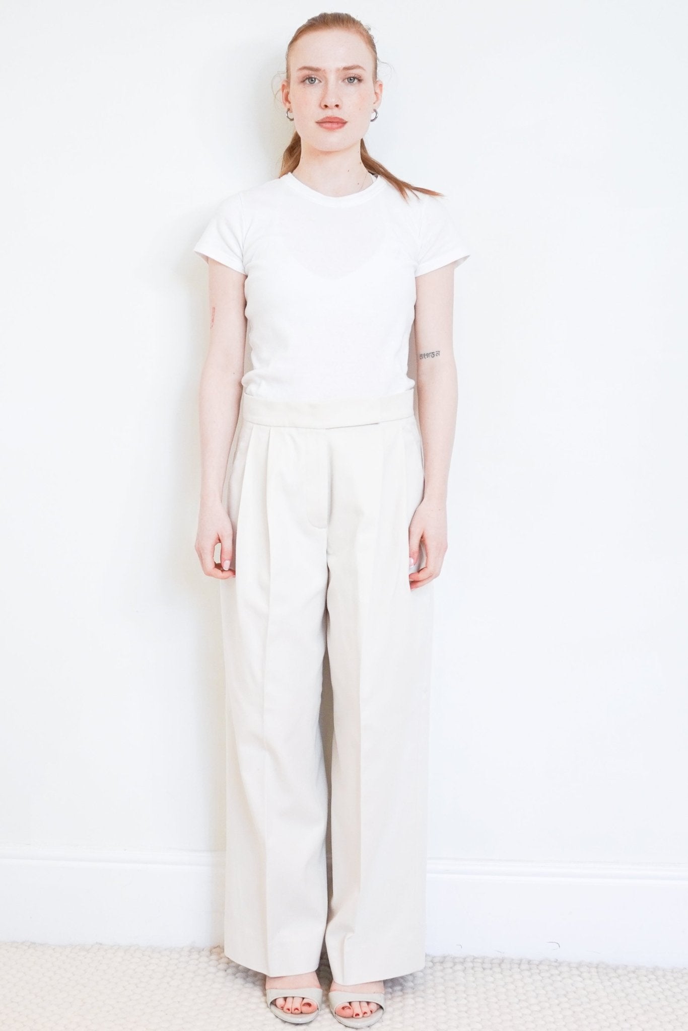 Brunello Cucinelli Cream Wide Leg Trousers RRP £1300 | Authentic Preloved (Final Sale) - Reloved Again