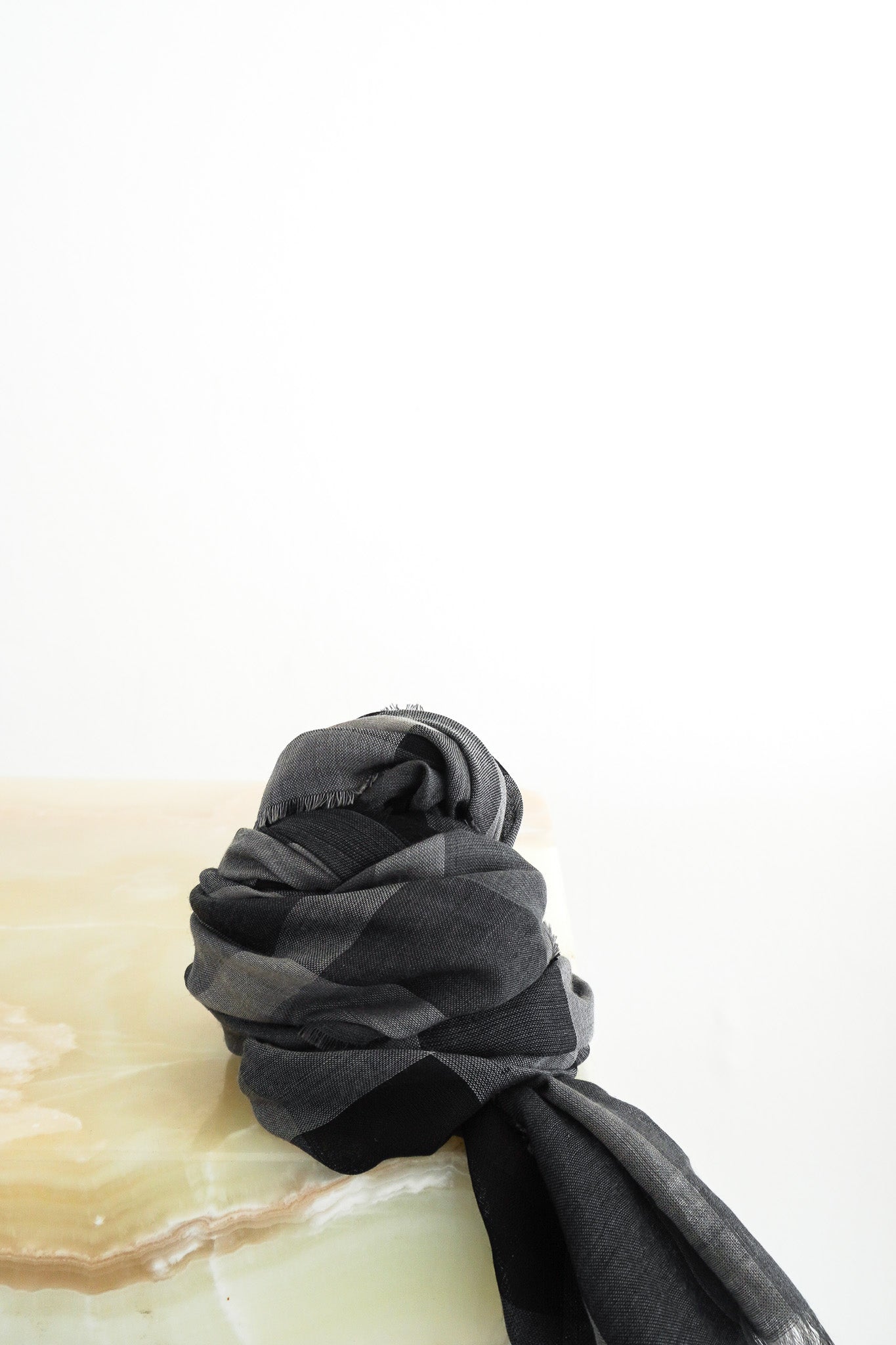 Burberry-Grey-Check-Wool-and-Silk-Blend-Scarf-front-picture-chelsea-london