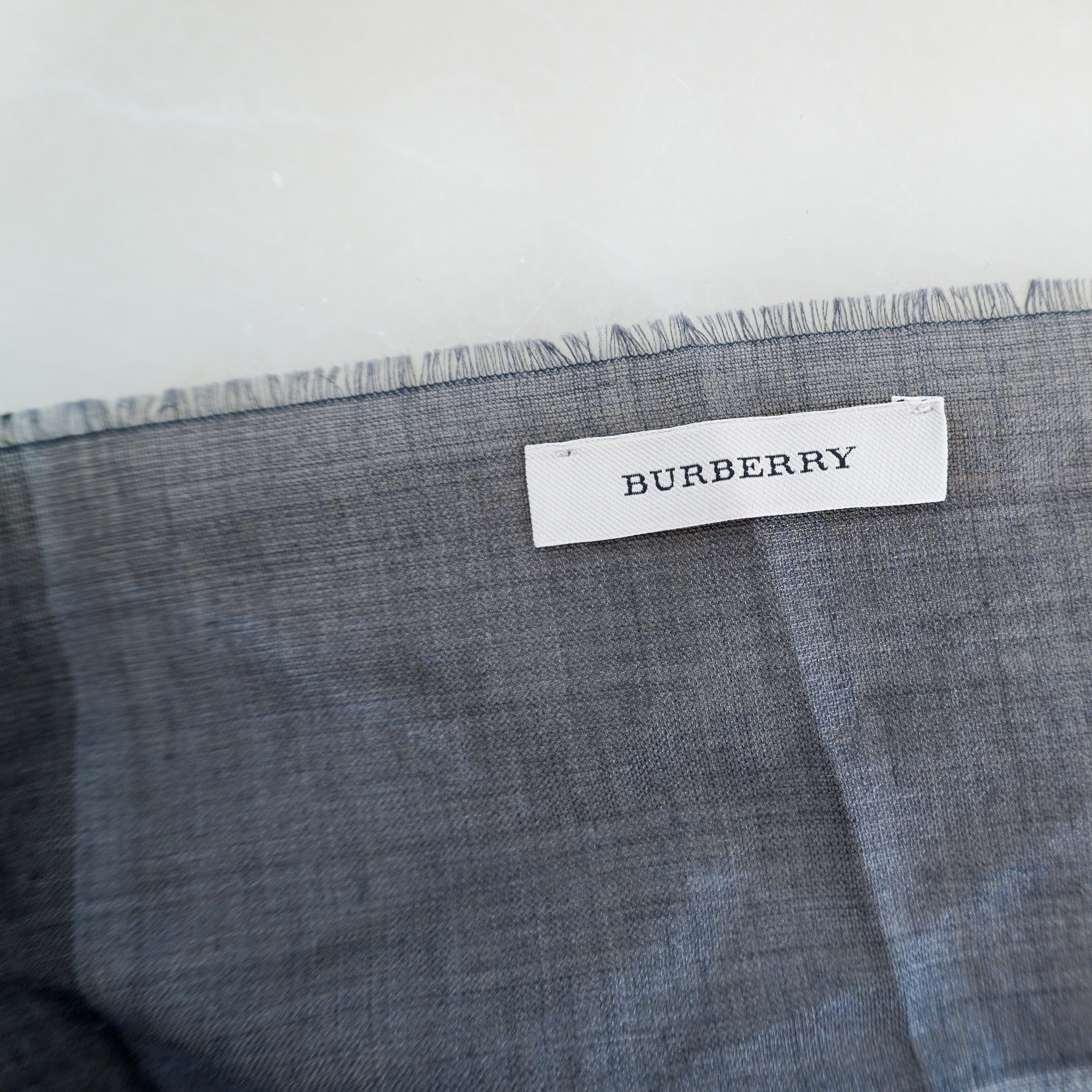 Burberry-Grey-Check-Wool-and-Silk-Blend-Scarf-side-picture