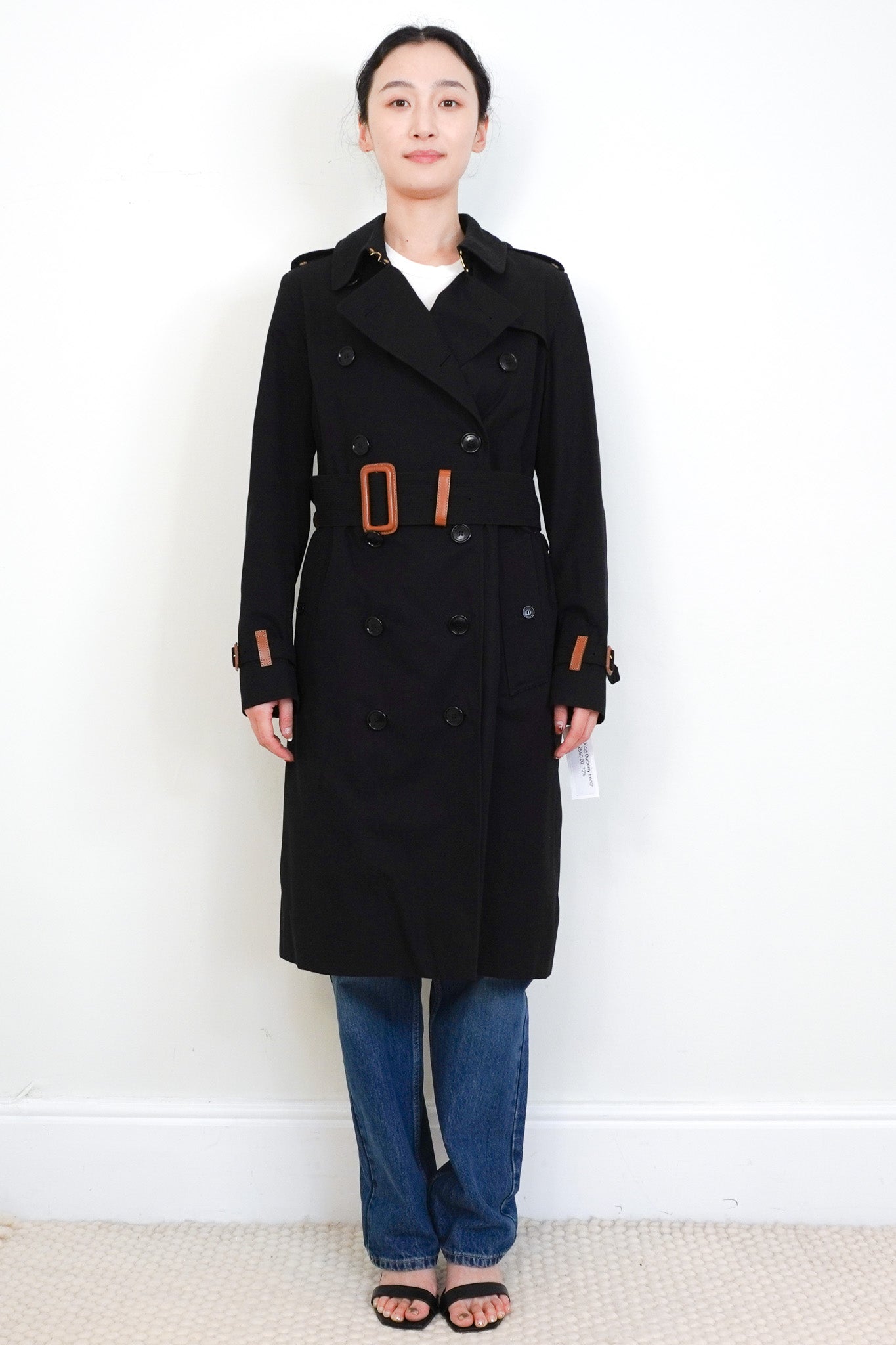 Burberry-London-Black-Cotton-Trench-Coat-front-photo