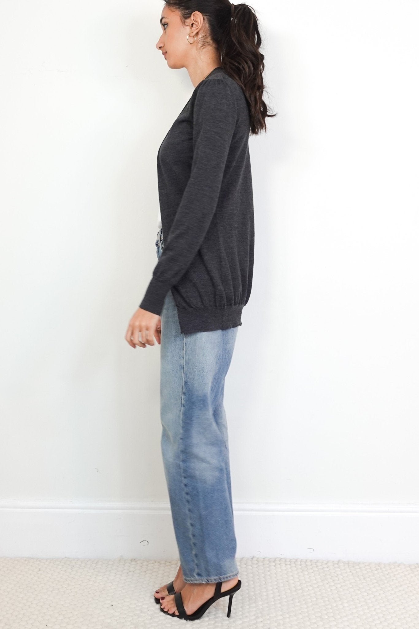 Burberry London Grey Single Faced Wool Cardigan RRP £890 | Authentic Preloved - Reloved Again