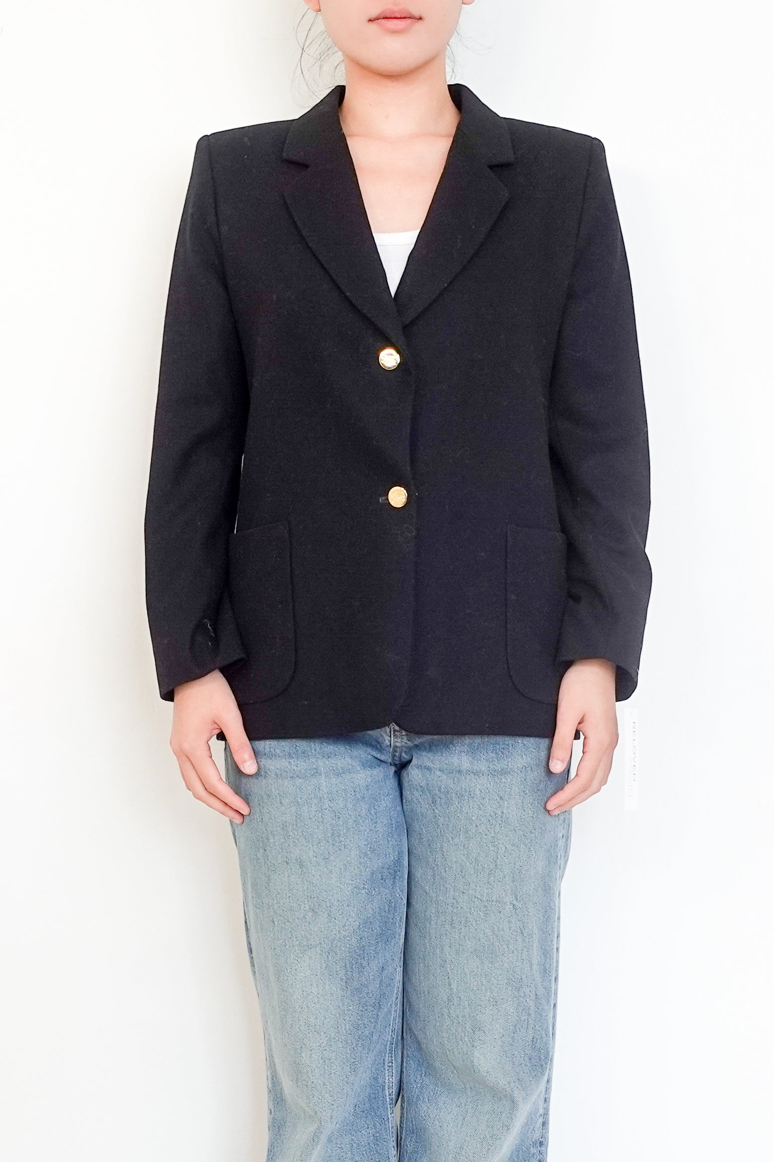 Burberry London Vintage Black Wool Blazer RRP £1.7K | Authentic Preloved