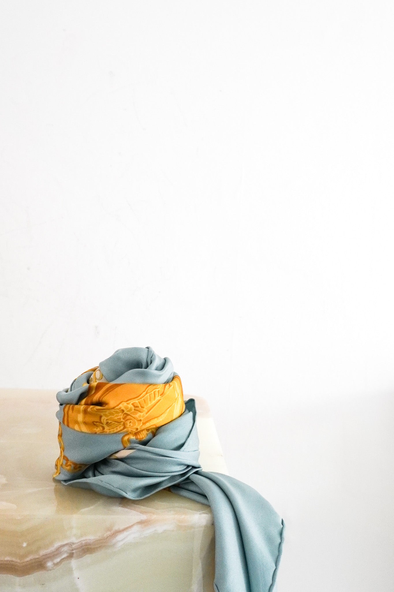 Burberry-Printed-Blue-And-Gold-Silk-Scarf