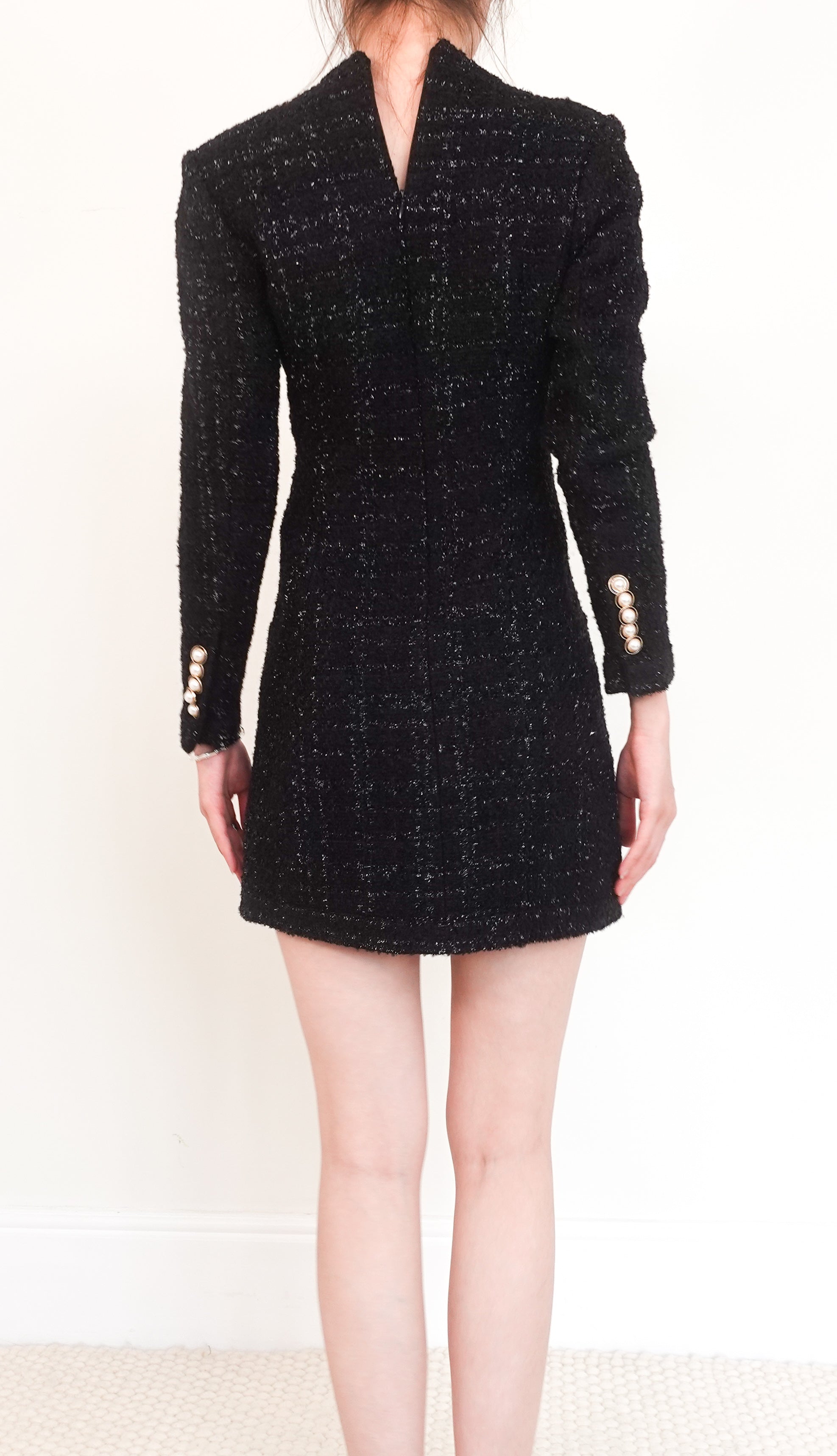 Black boucle mini dress RRP £490