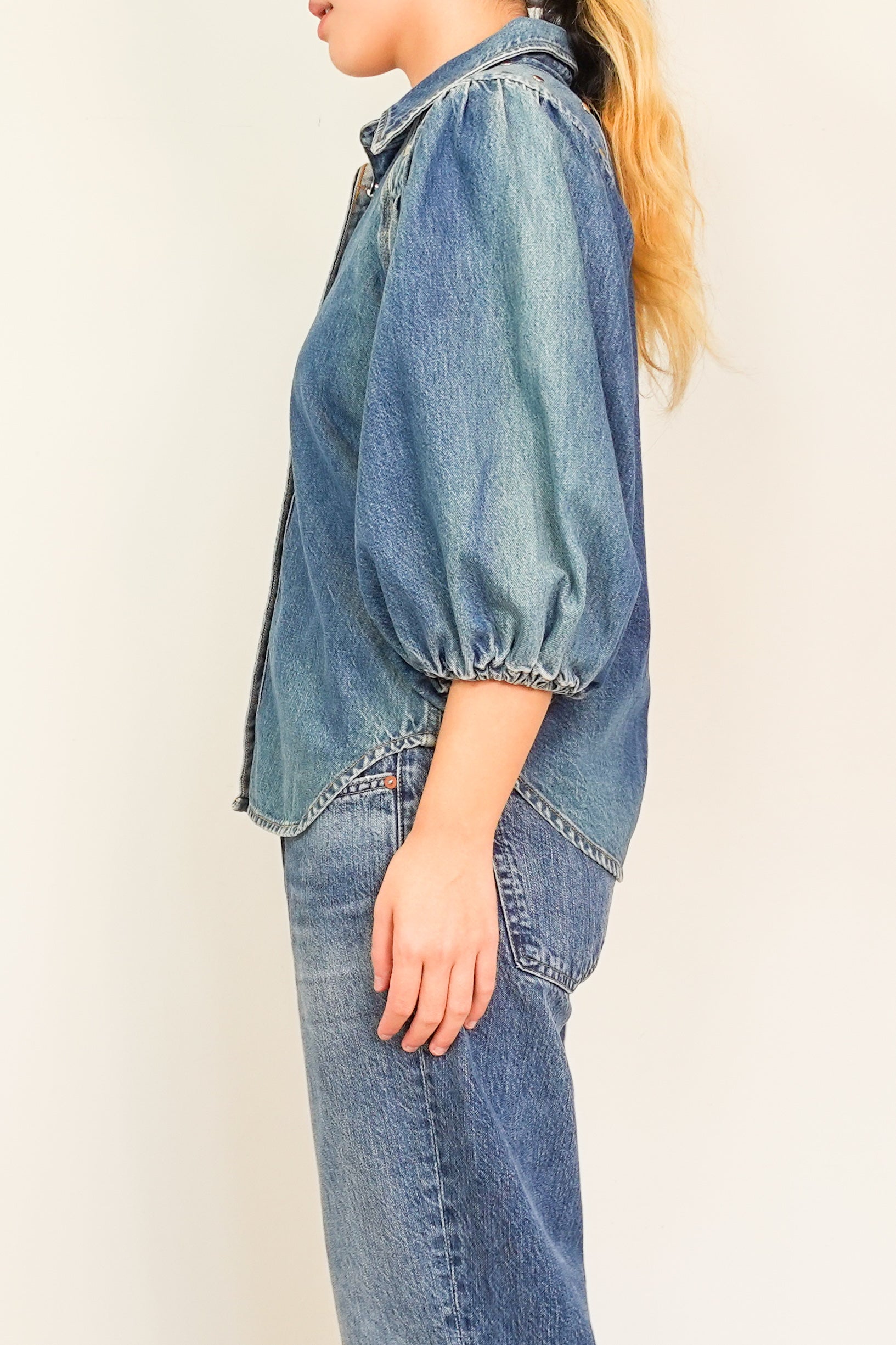 Denim Balloon Sleeve jacket RRP £280