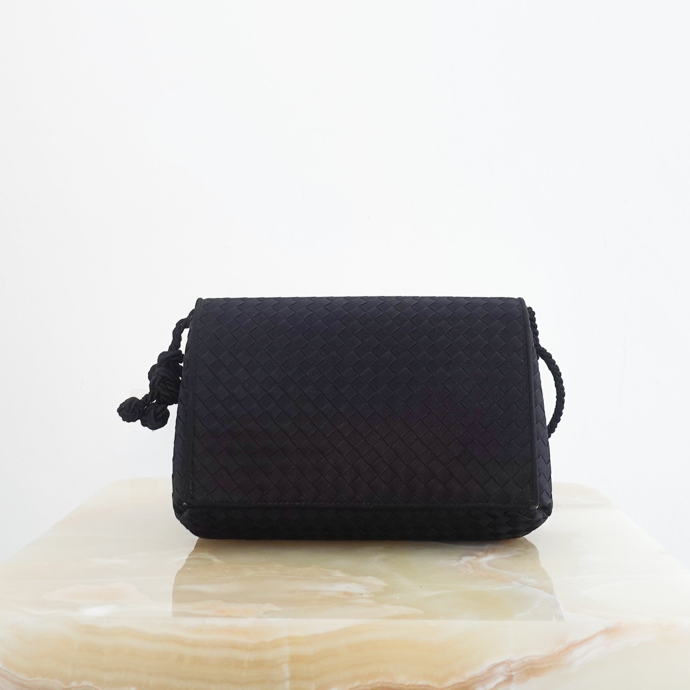 Satin interwoven crossbody bag