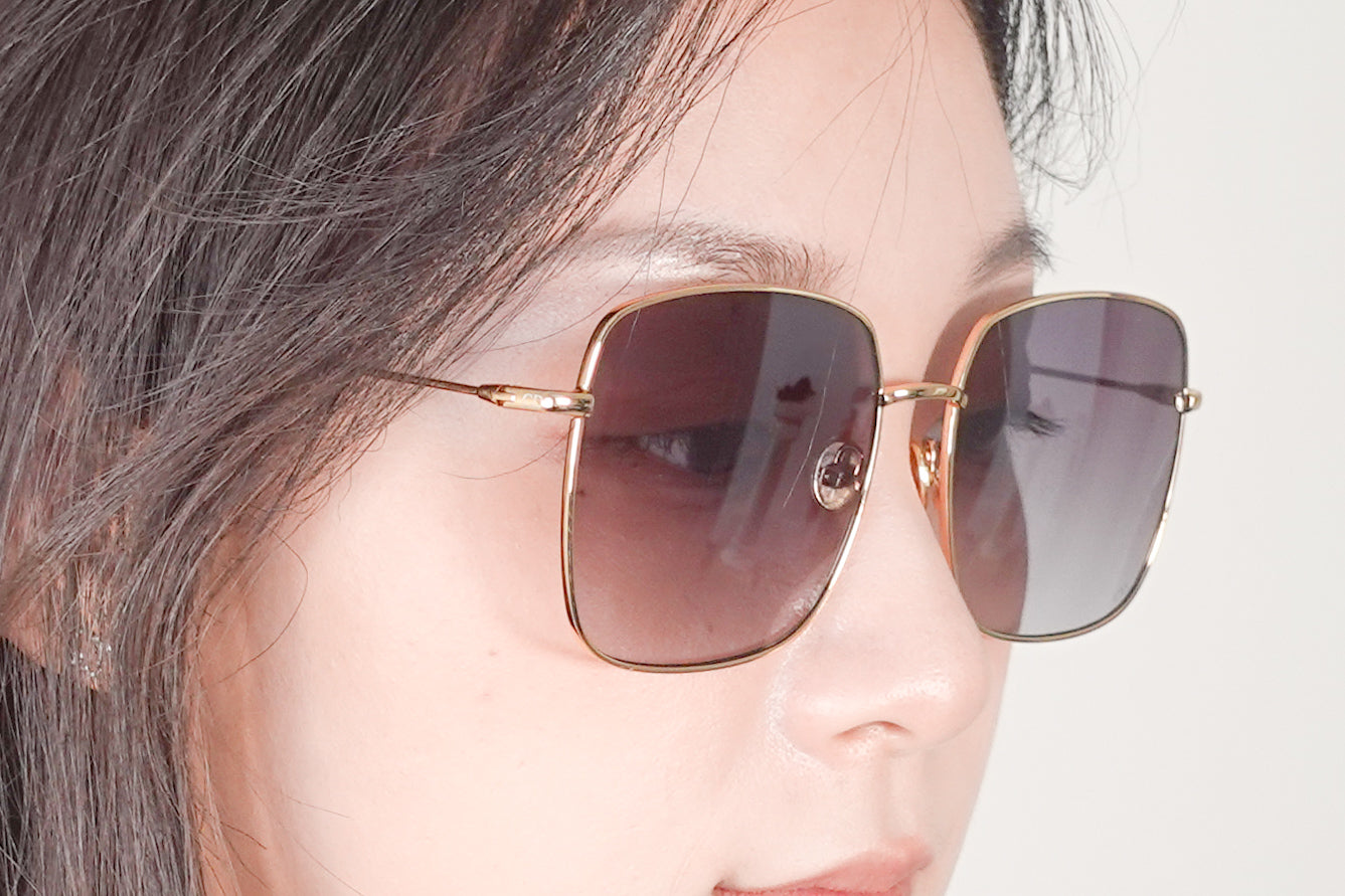 Gold frame square sunglasses