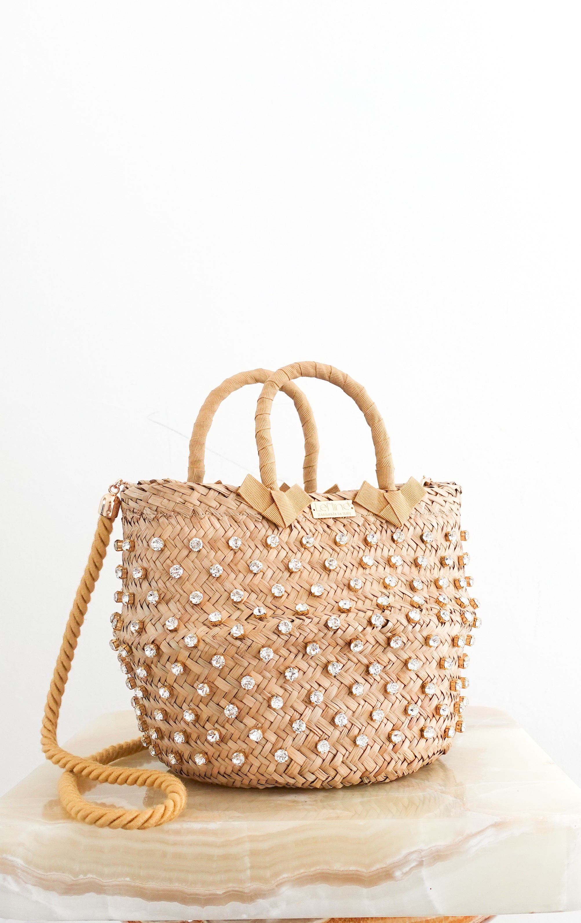 Straw gemstone bag RRP £200