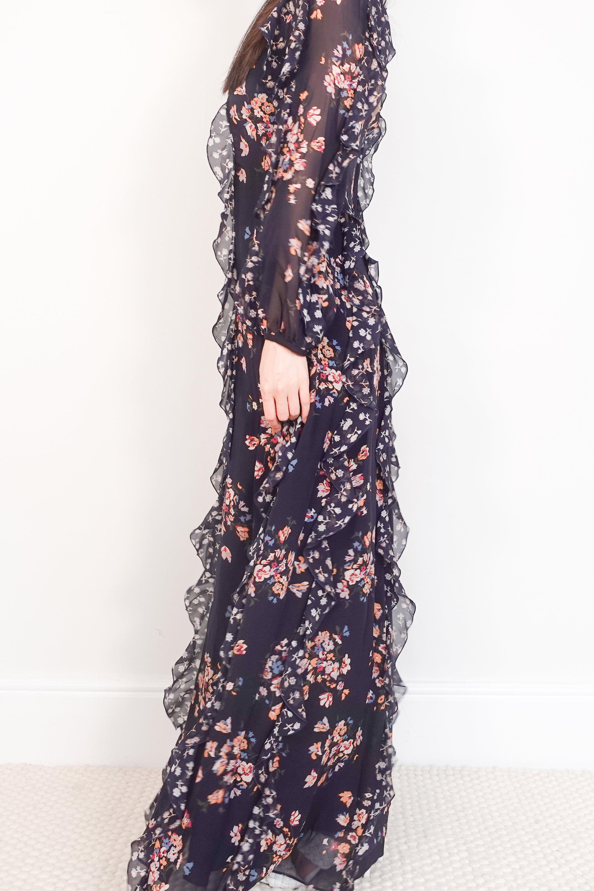 Black floral maxi dress RRP £450