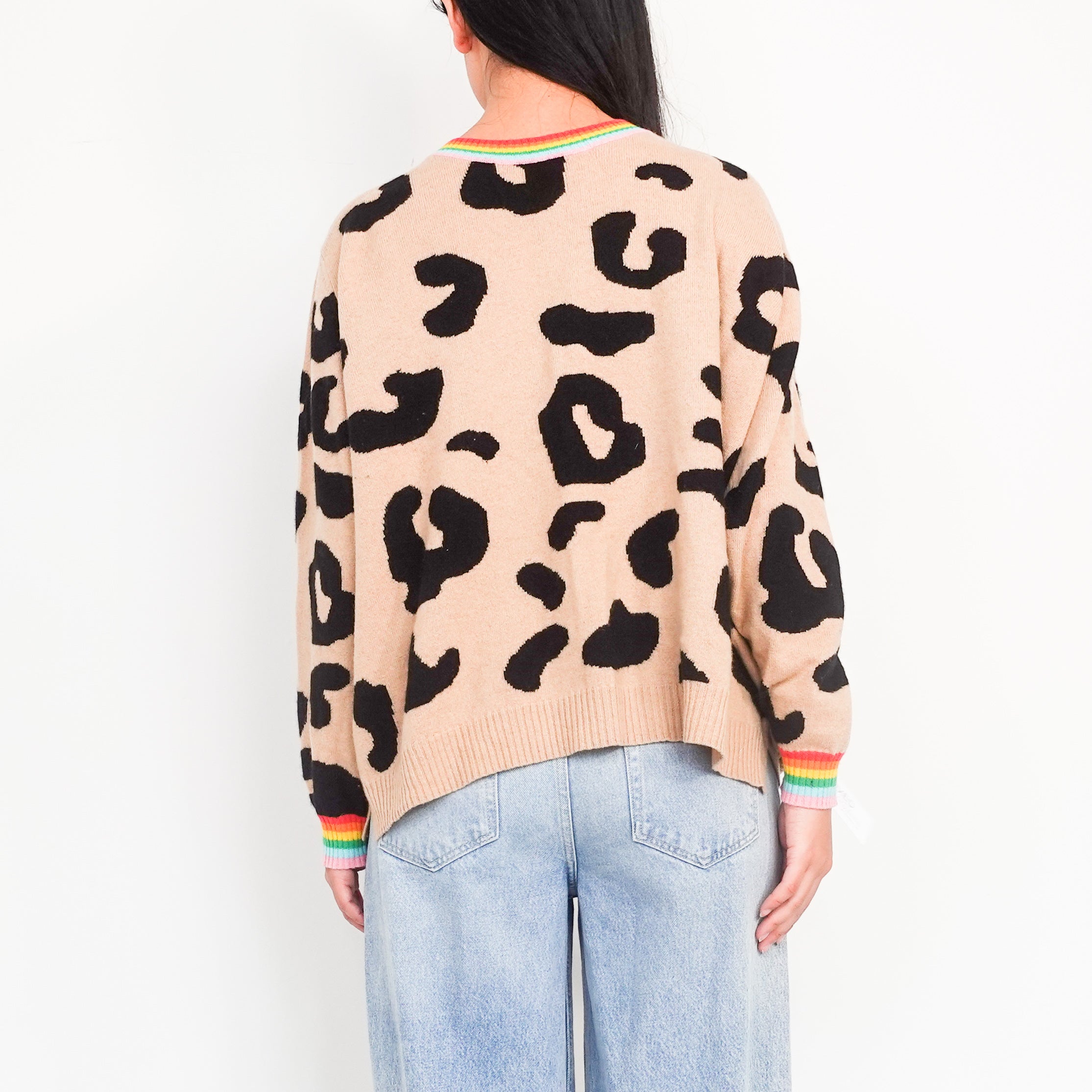 Leopard print cashmere jumper