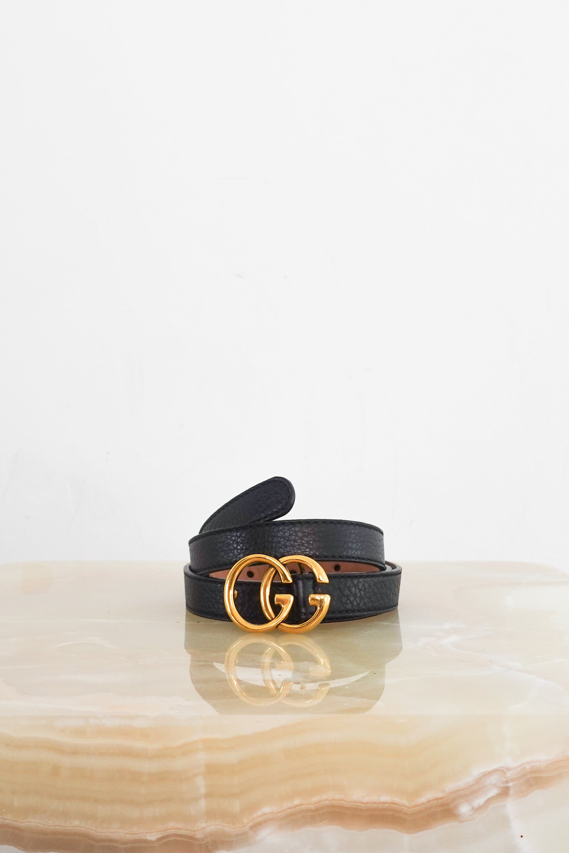 GG Black leather belt RRP £250