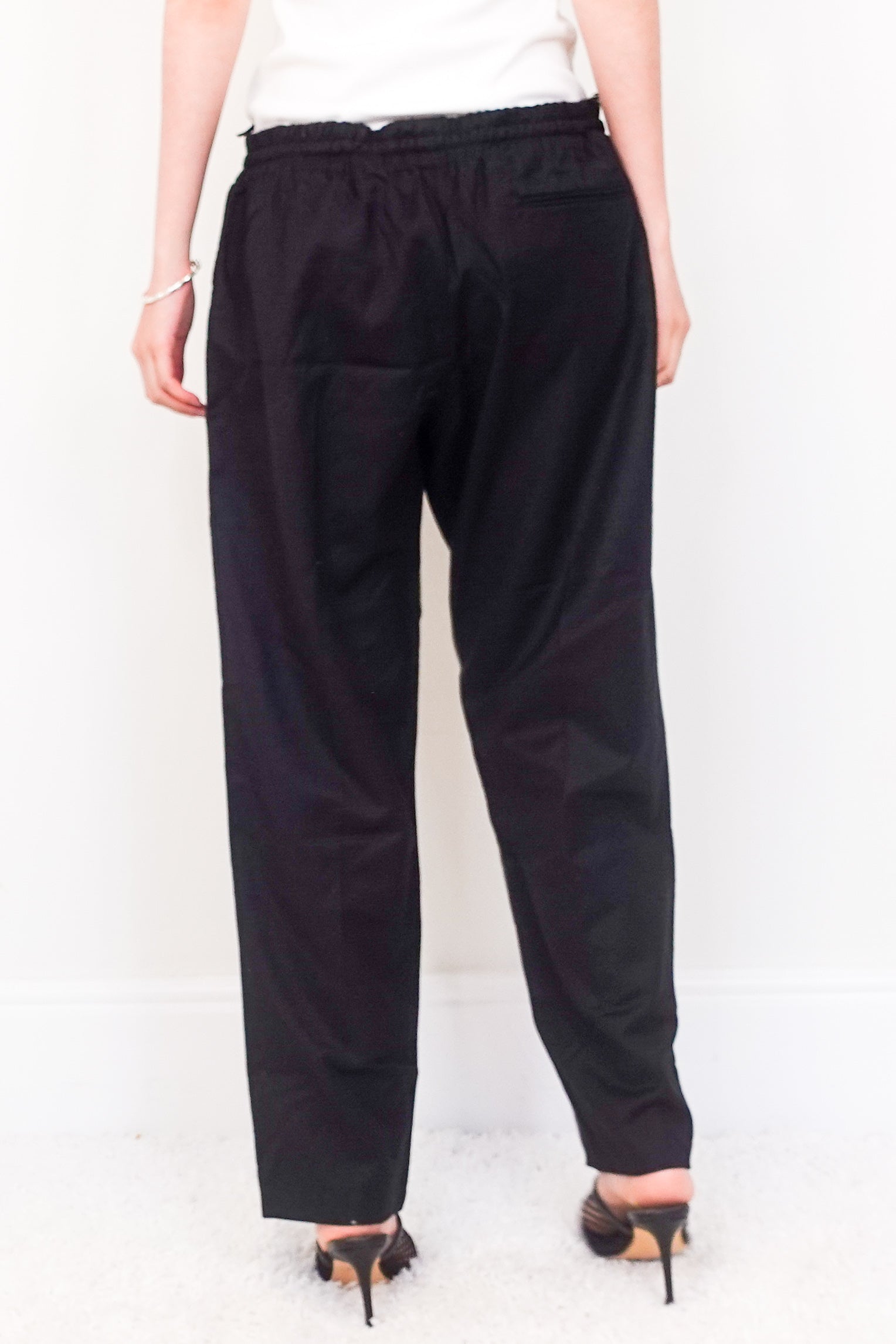 Black wool cashmere trousers RRP £800