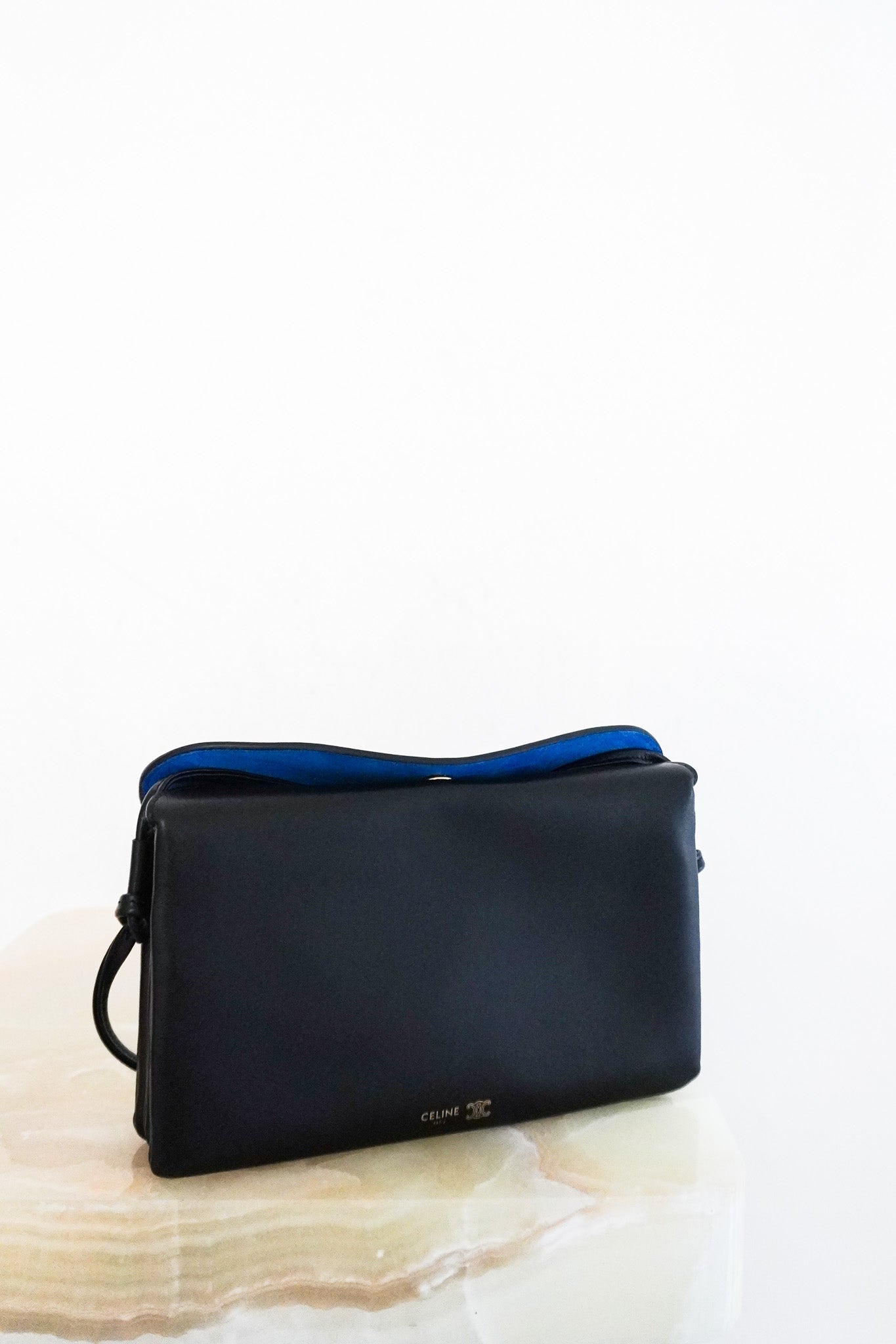 CURRENT-SEASON-Celine-Trio-Lambskin-Bag-in-Black-front-picture-chelsea-london