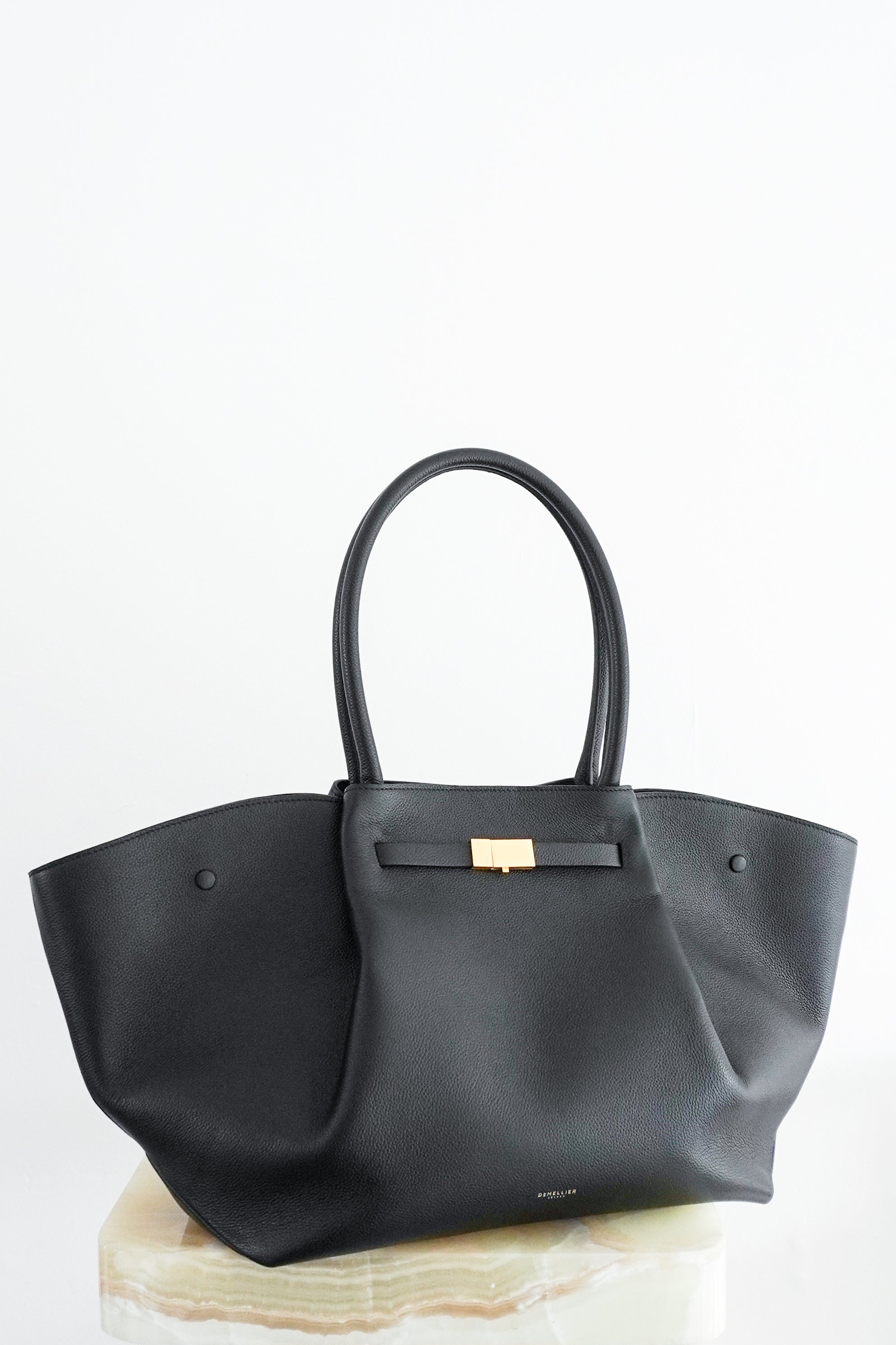 CURRENT-SEASON-Demellier-The-New-York-Bag-in-Black-front-picture-Chelsea-London